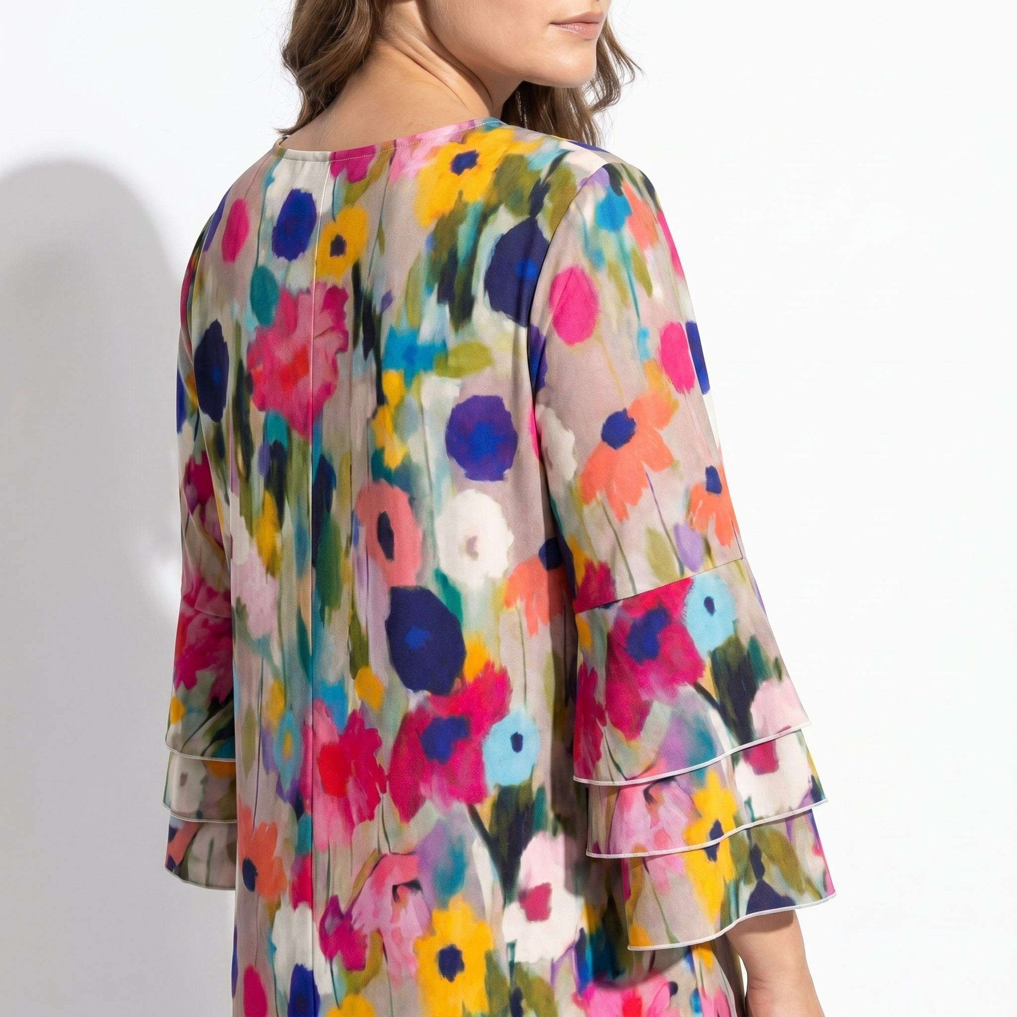 Lila - Women's Summer Floral Print Mini Dress - Mini Dress - Pink - Taylor & Bennett
