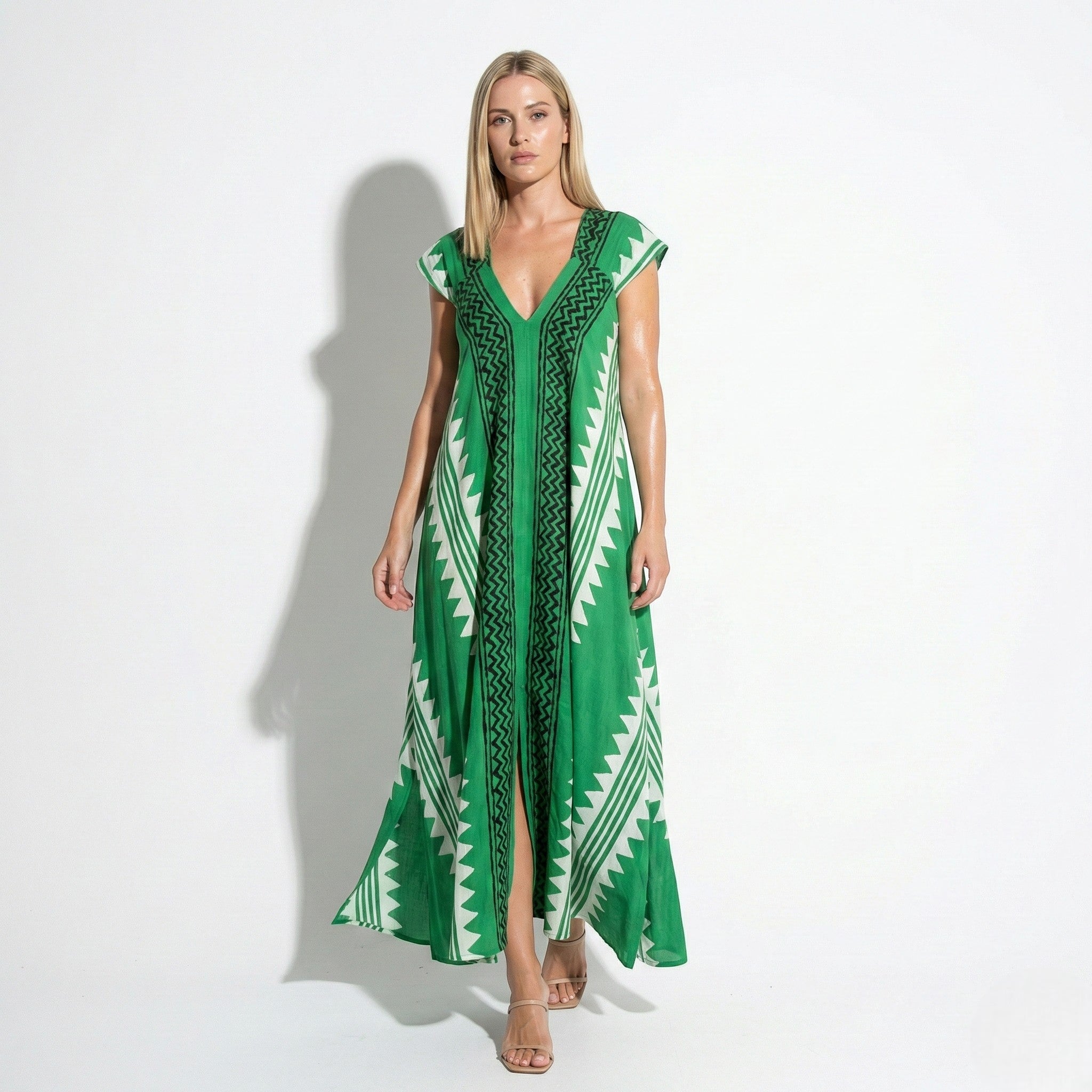 Lily - Women's A Line Printed Maxi Dress - Dresses - Wine Red - Taylor & Bennett
