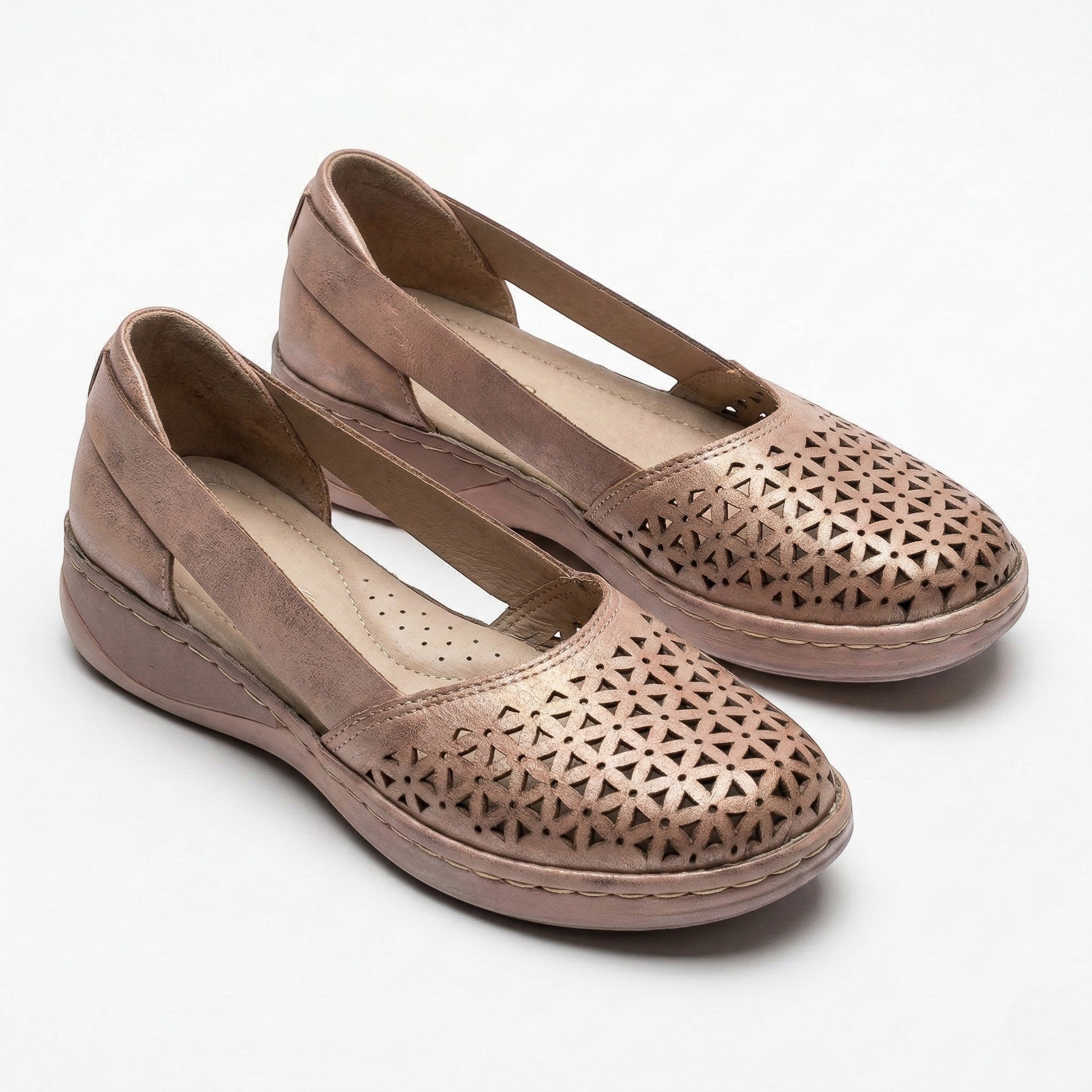 Lily - Women's Breathable Memory Foam Loafers - Loafers - Peach - Taylor & Bennett
