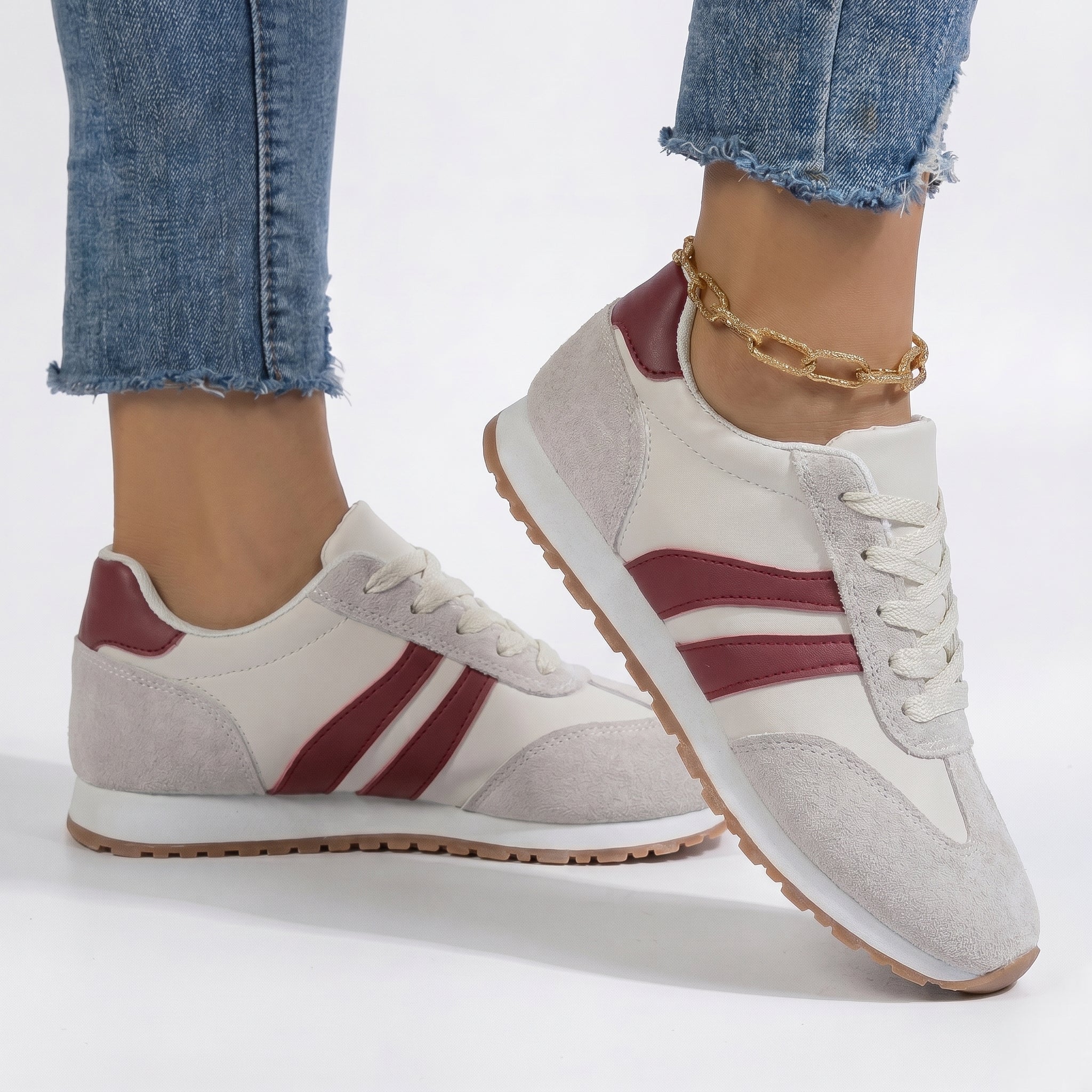 Lily – Women's Comfortable Orthopaedic Trainers - Trainers - Red - Taylor & Bennett