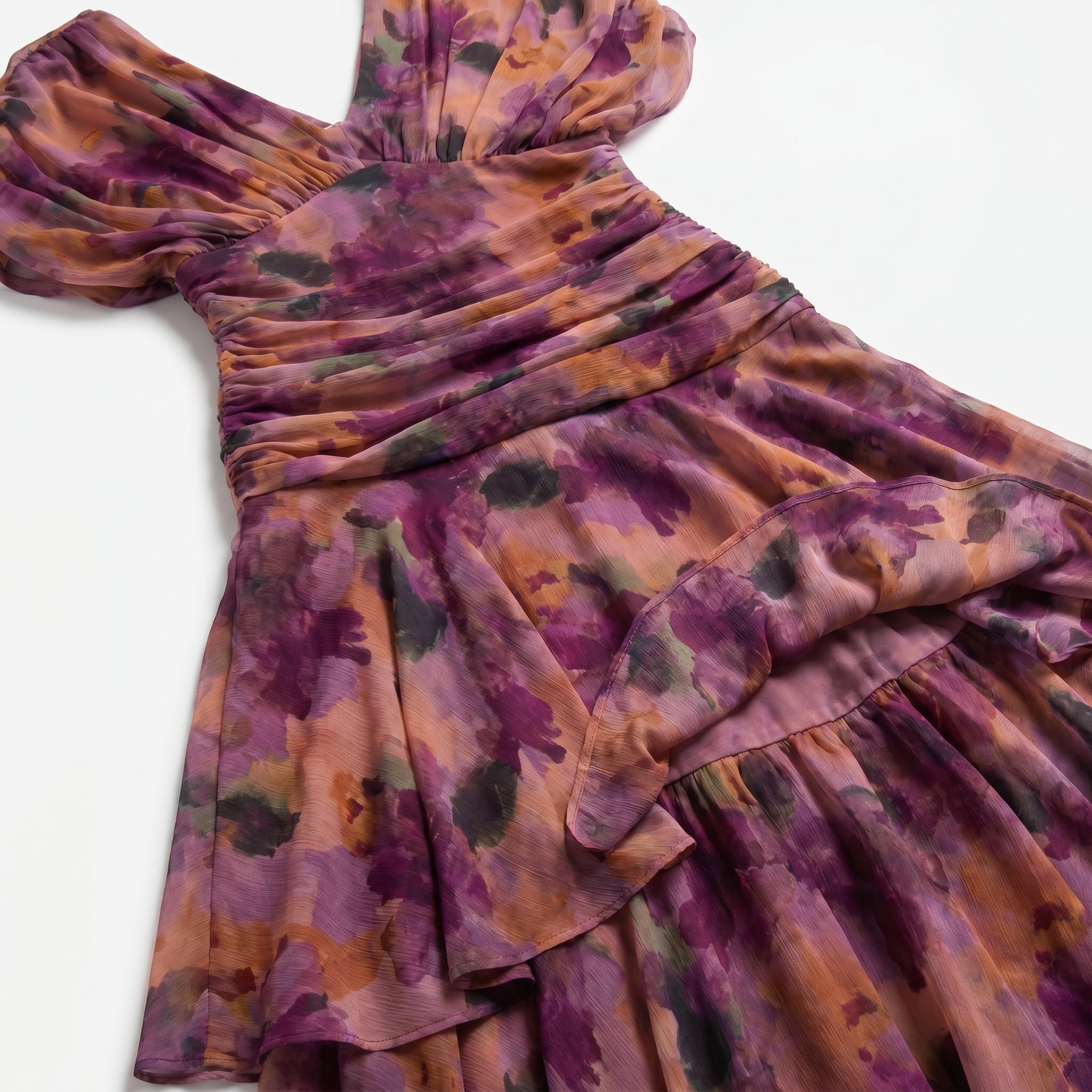 Lily - Women's Evening Ruched Maxi Dress - Dress - Purple - Taylor & Bennett