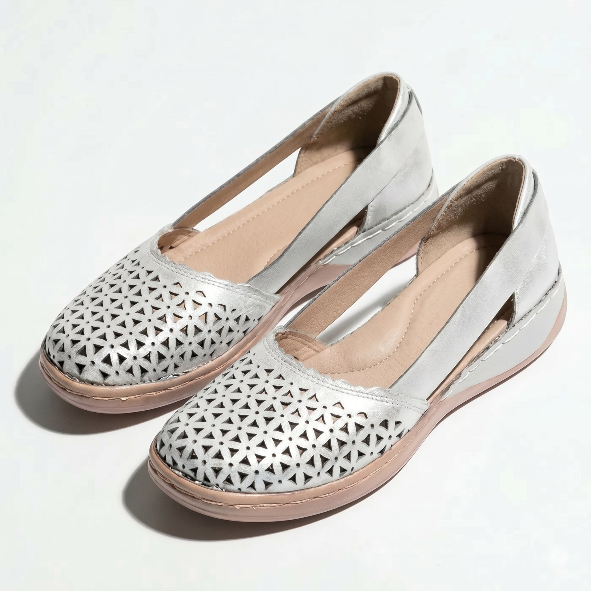 Lily - Women's Orthopaedic Breathable Loafers - Loafers - White - Taylor & Bennett