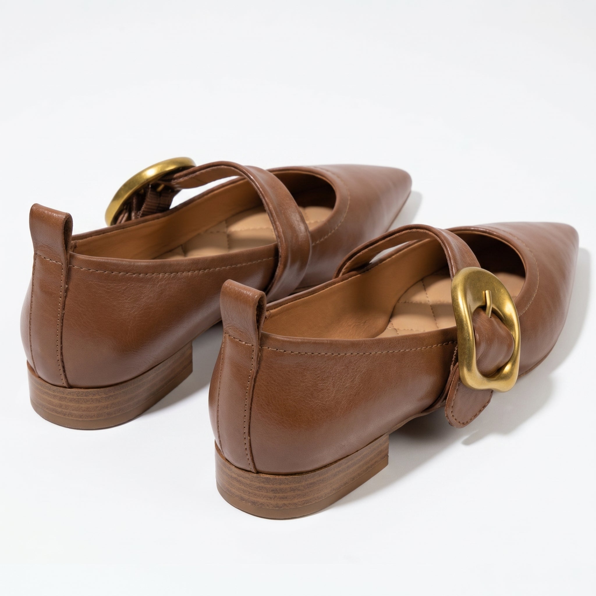 Lily - Women's Pointed Toe Slip - on Flats - Sandal - Brown - Taylor & Bennett