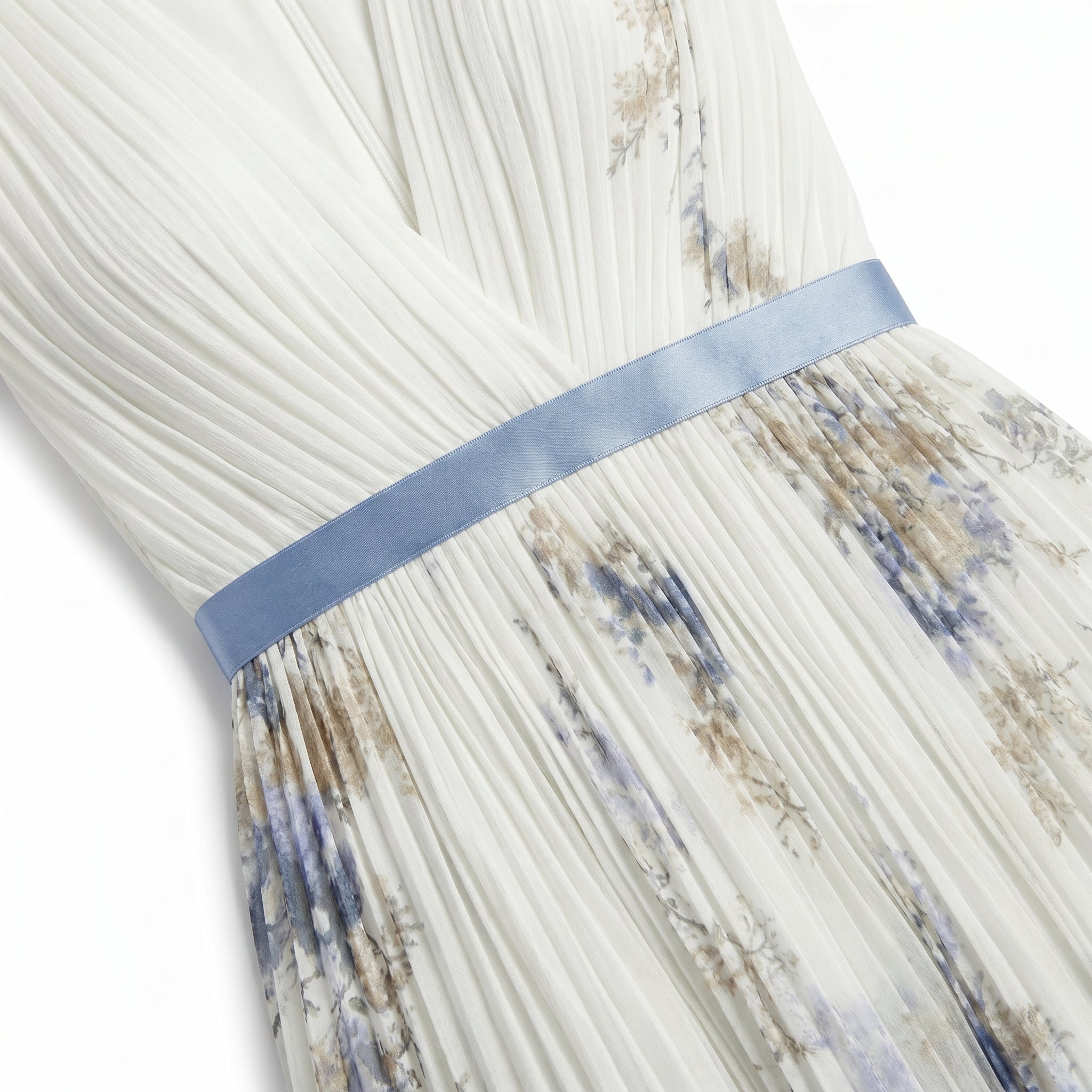 Lily - Women's V - Neck Pleated Maxi Dress - Dresses - White - Taylor & Bennett