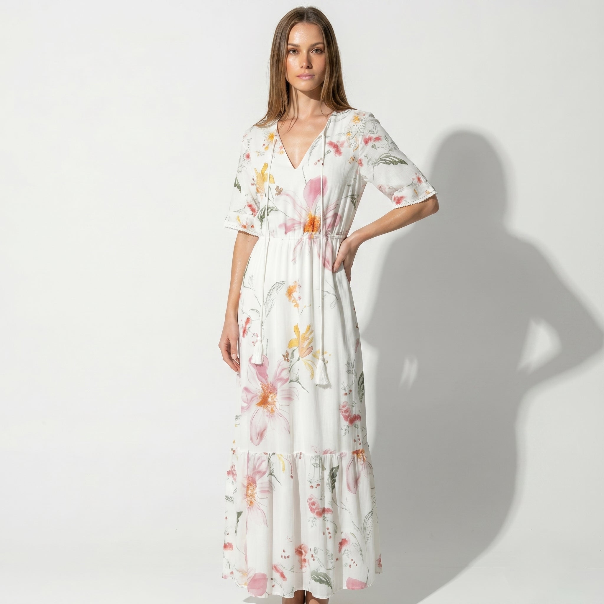 Lucy - Women's Summer Maxi Dress - Dresses - Pink - Taylor & Bennett