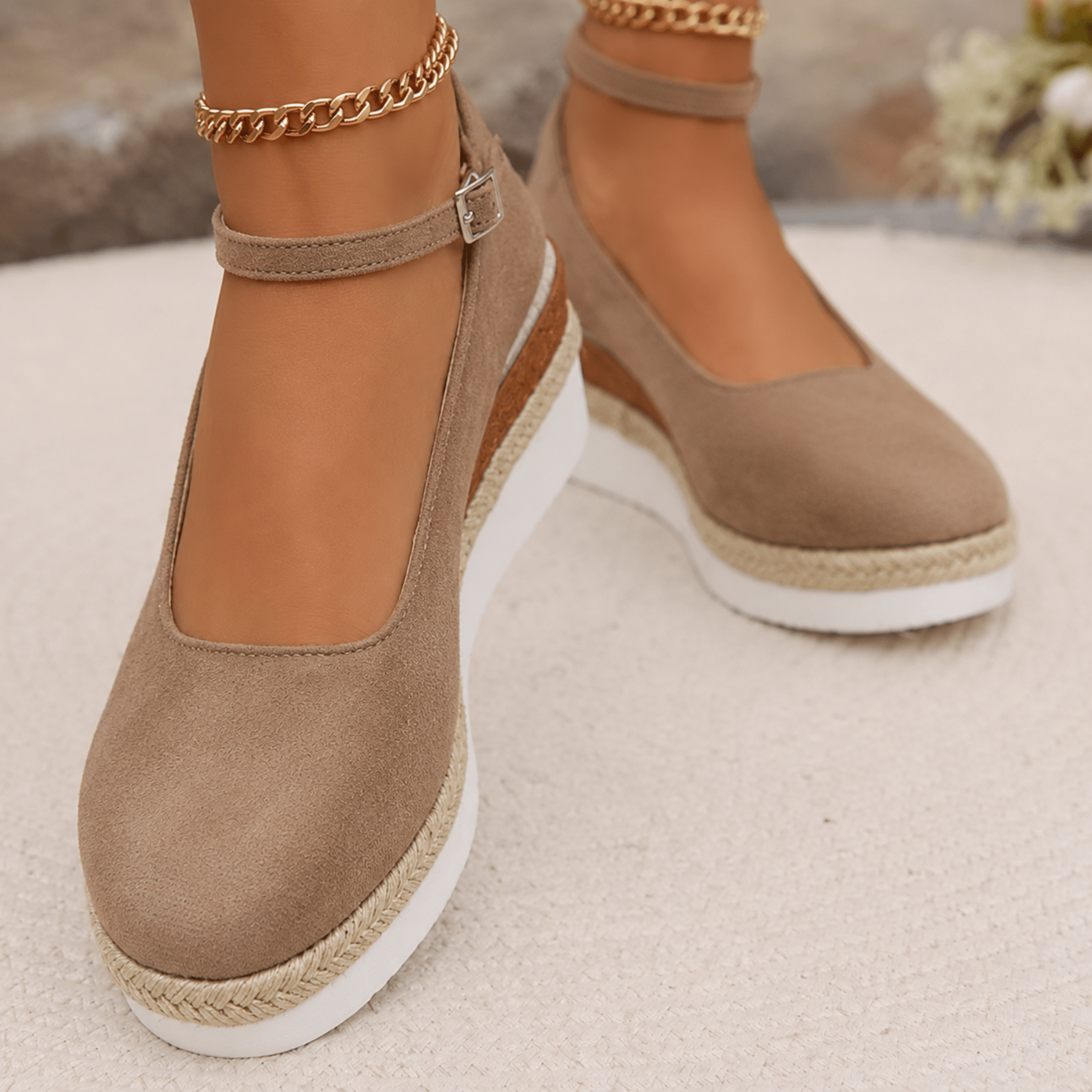 Ludmila – Women's Orthopaedic Slip-On Wedge Pumps - Heels - Khaki - Taylor & Bennett