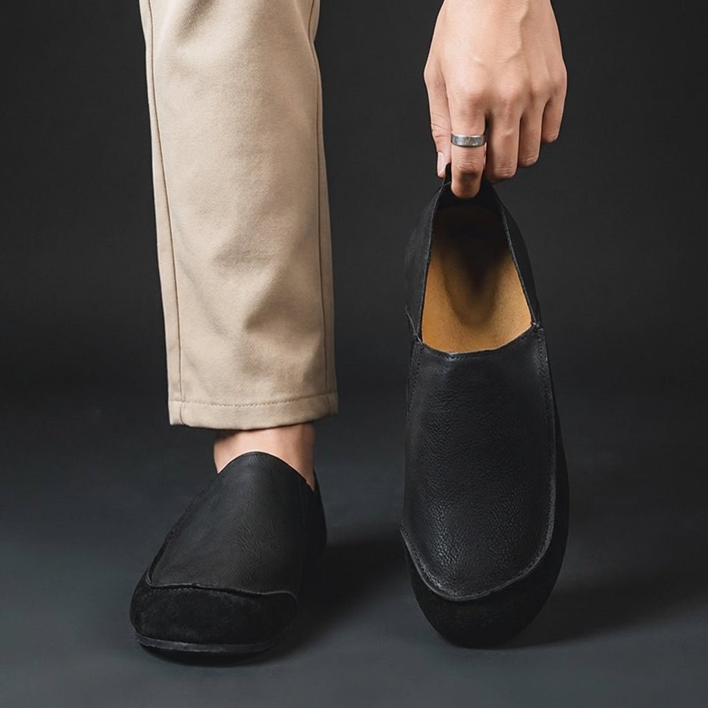 Marcus - Men's Casual Round Toe Flat Loafers - Loafers - Black - Taylor & Bennett