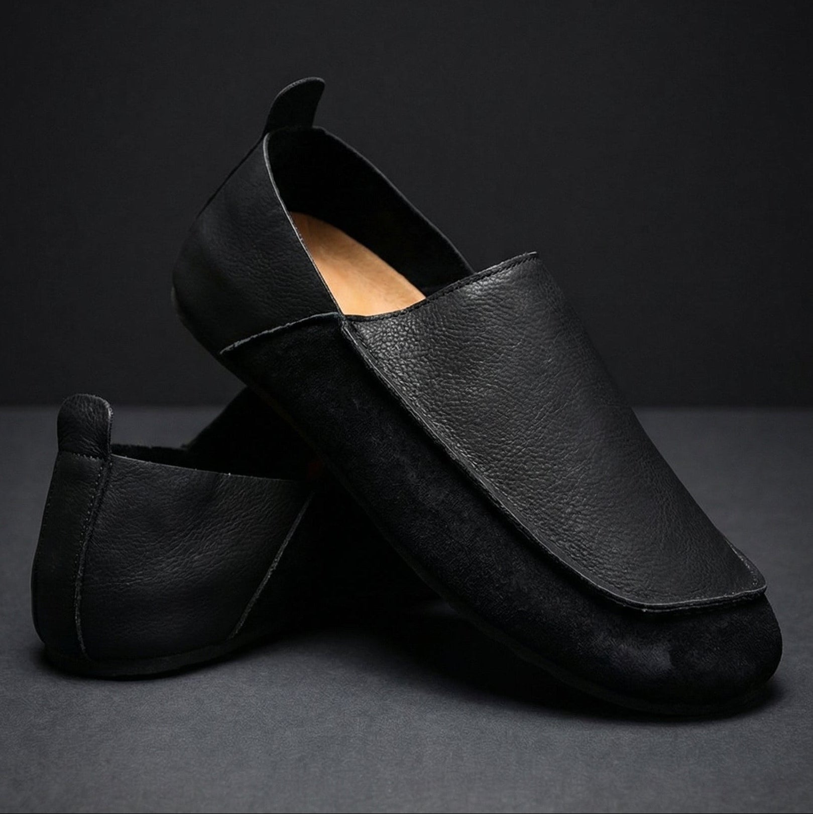 Marcus - Men's Casual Round Toe Flat Loafers - Loafers - Black - Taylor & Bennett