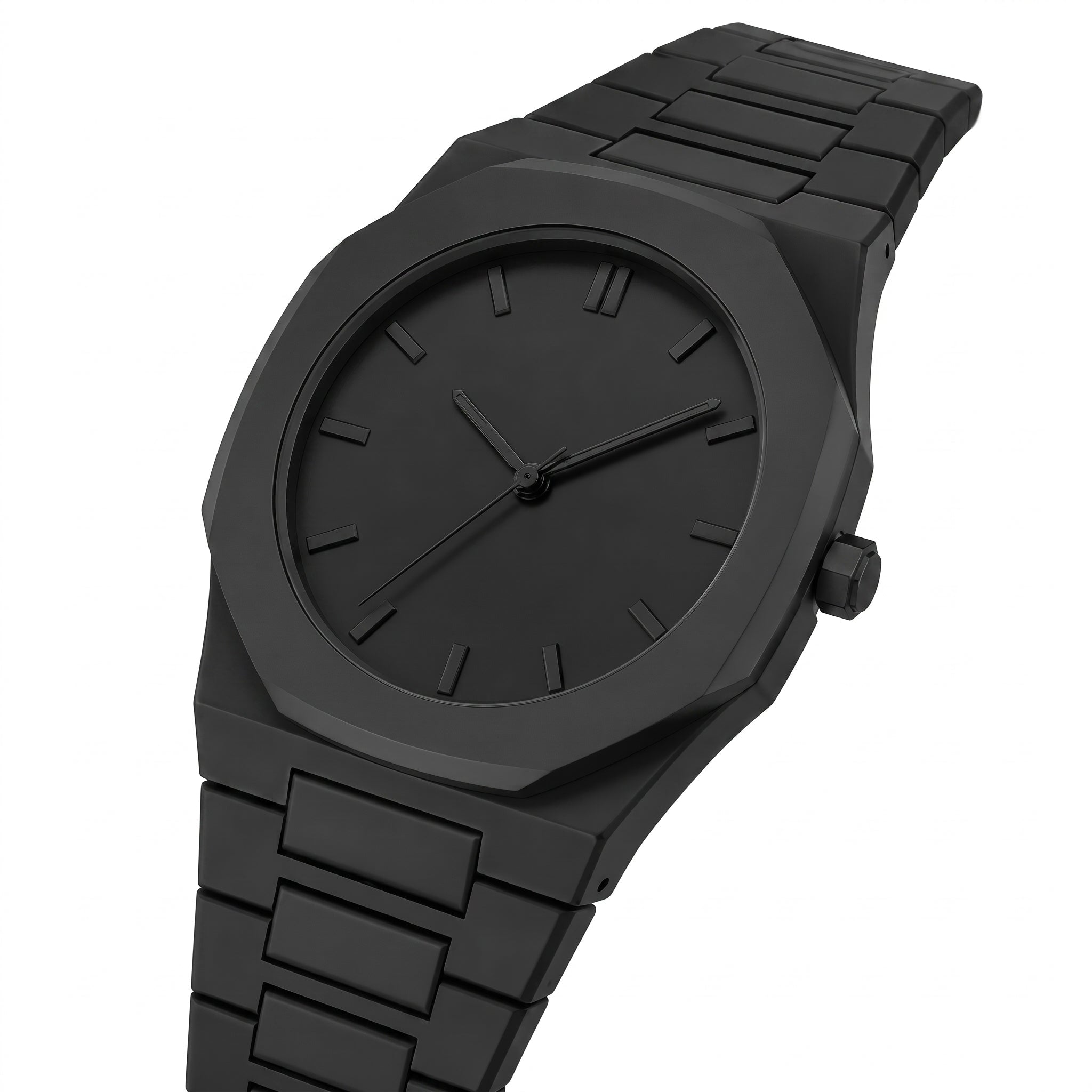 Marcus - Men's Monochrome Octagon Watch - Watches - Black - Taylor & Bennett