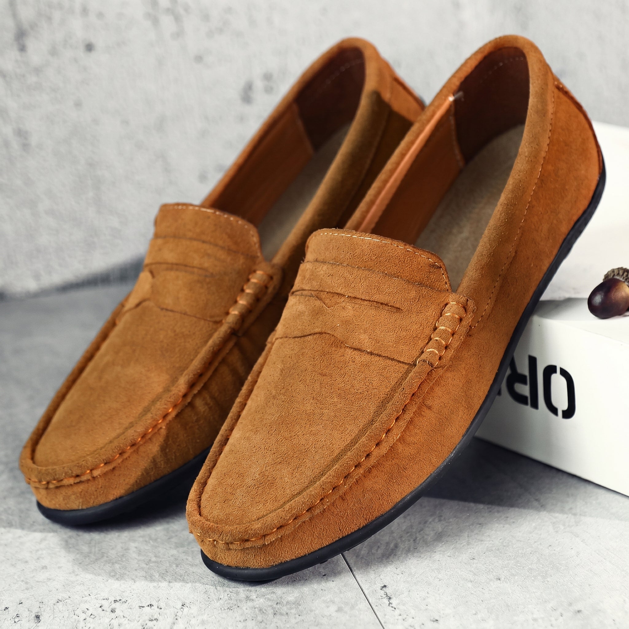 Marcus - Men's Penny Strap Loafers - Loafers - Brown - Taylor & Bennett