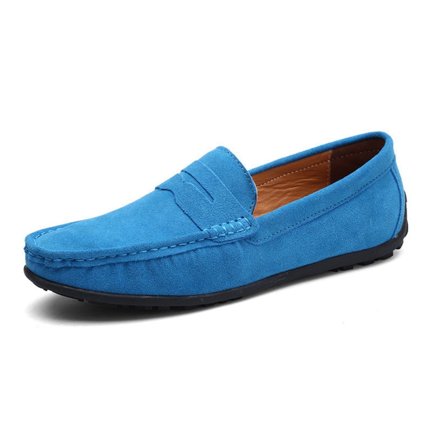 Marcus - Men's Penny Strap Loafers - Loafers - Blue - Taylor & Bennett