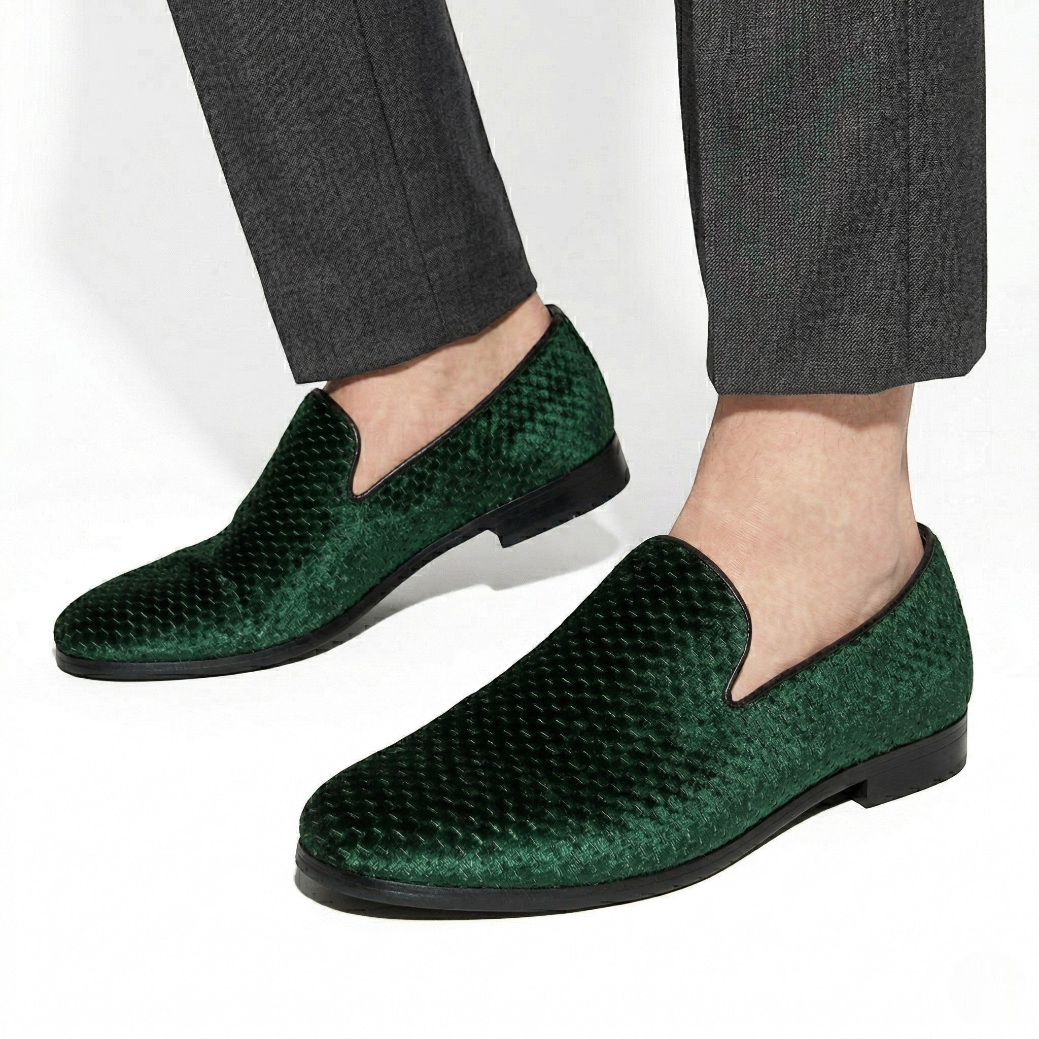 Marcus - Men's Slip - On Woven Loafers - Loafers - Green - Taylor & Bennett