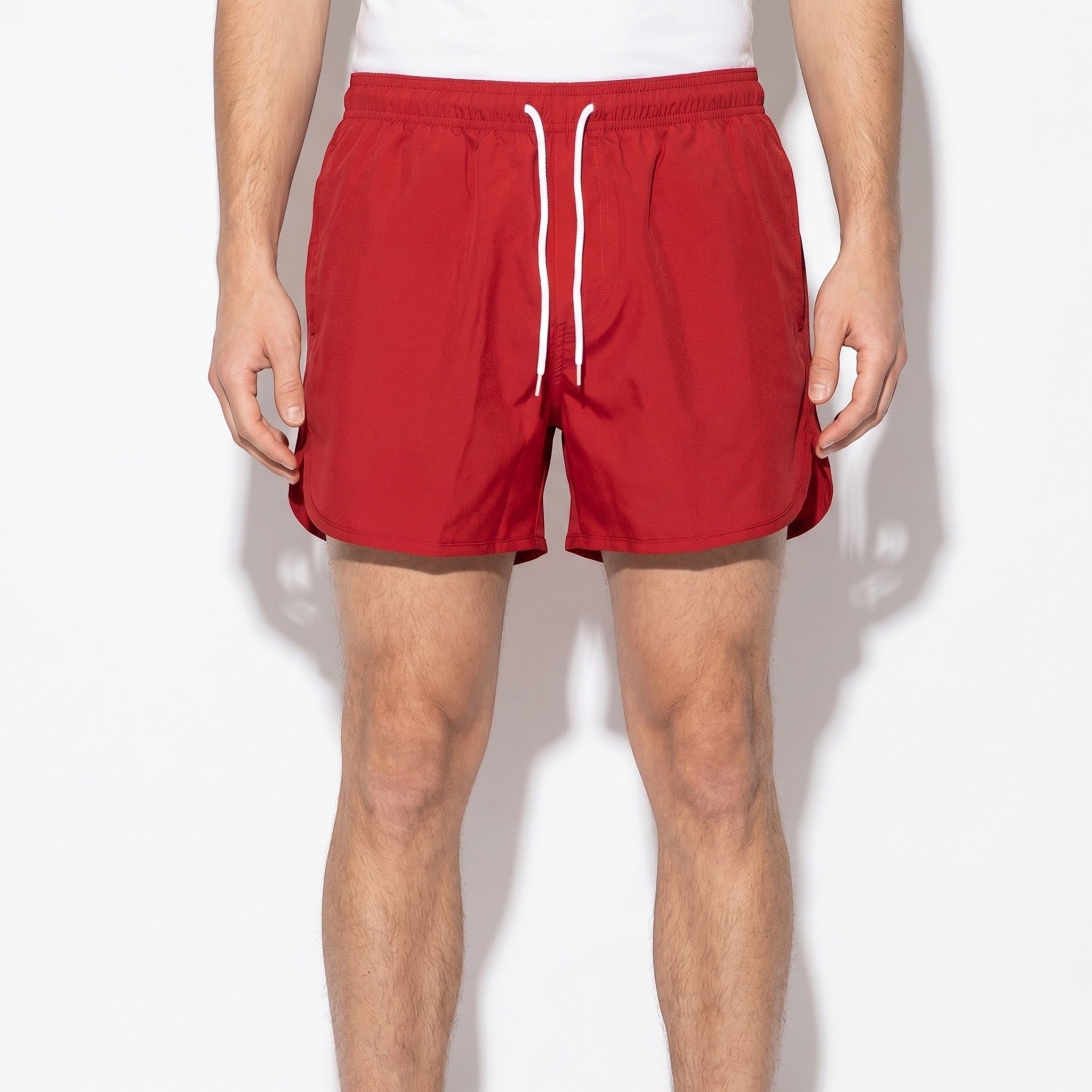 Marcus - Men's Swimming Shorts with Drawstring Waist - Shorts Men - Red - Taylor & Bennett