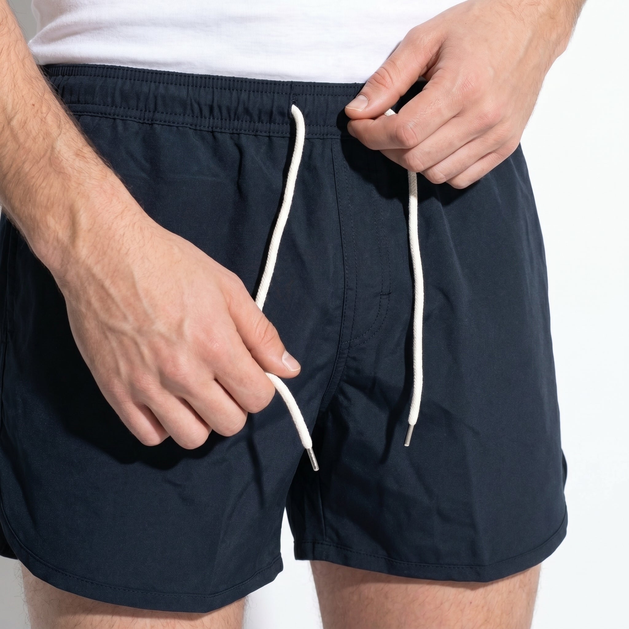 Marcus - Men's Swimming Shorts with Drawstring Waist - Shorts Men - Black - Taylor & Bennett