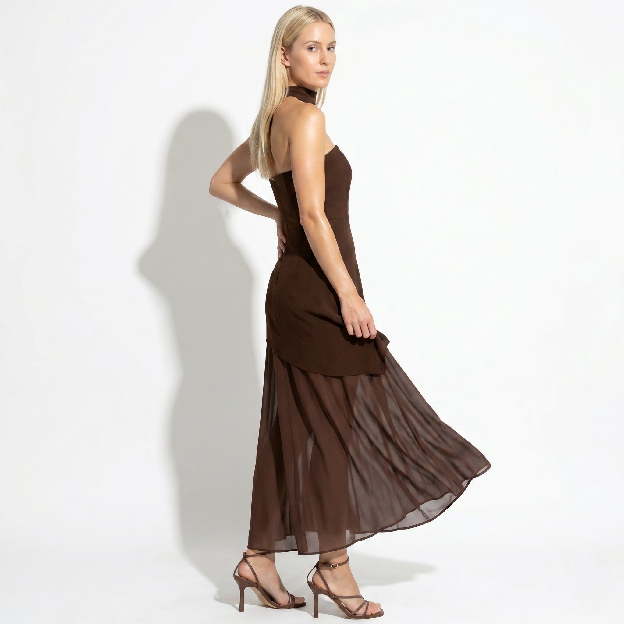 Mary - Women's Wedding Guest Maxi Dress - Dress - Brown - Taylor & Bennett