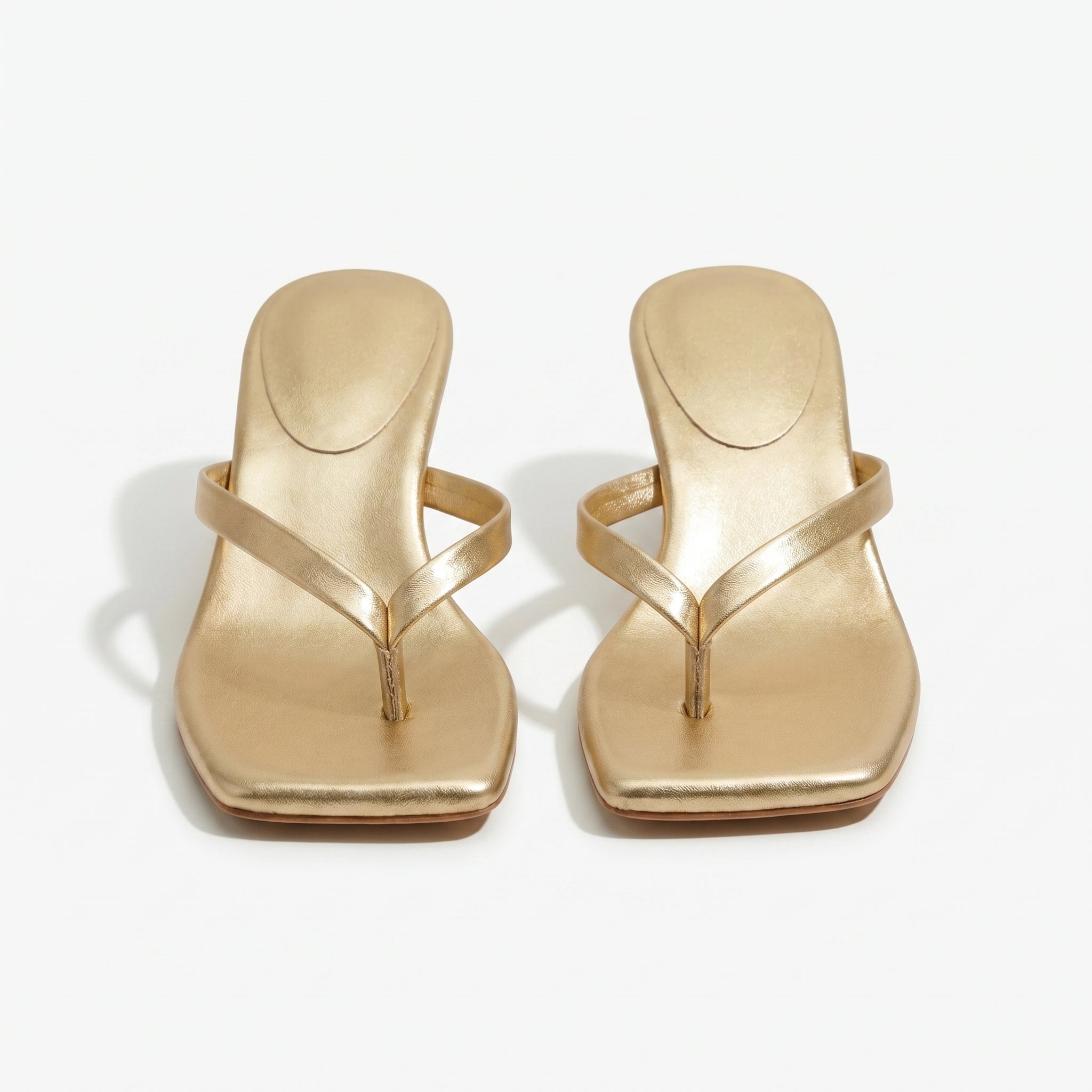 Megan - Women's Minimalist Thong Kitten Heeled Sandals - Shoes - Gold - Taylor & Bennett