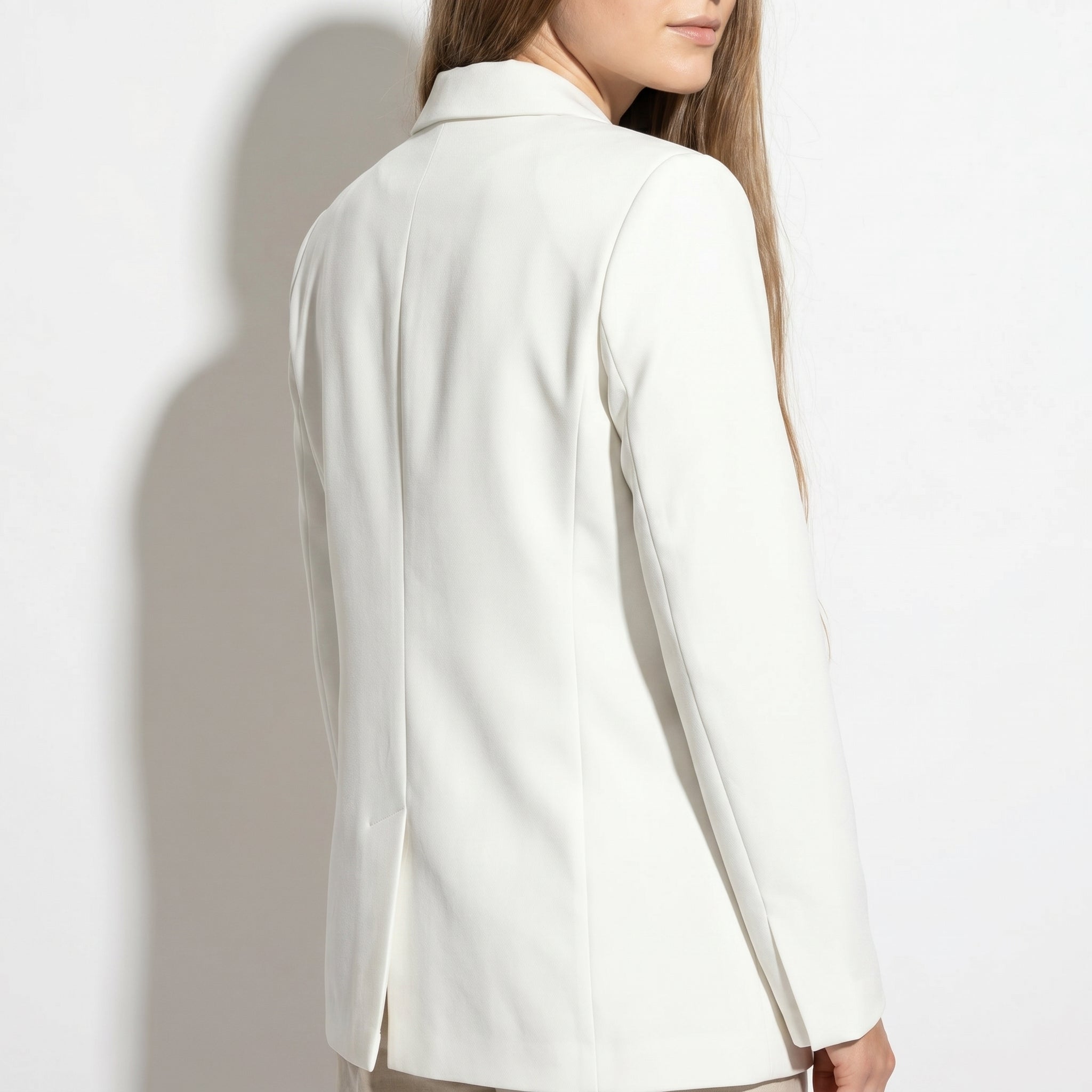 Mia - Women's Single Button Formal Blazer - Blazer - White - Taylor & Bennett