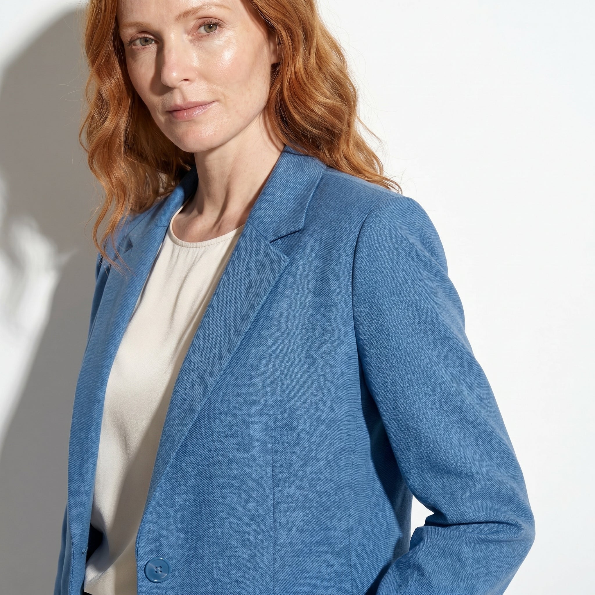 Mia - Women's Single Button Formal Blazer - Blazer - Blue - Taylor & Bennett