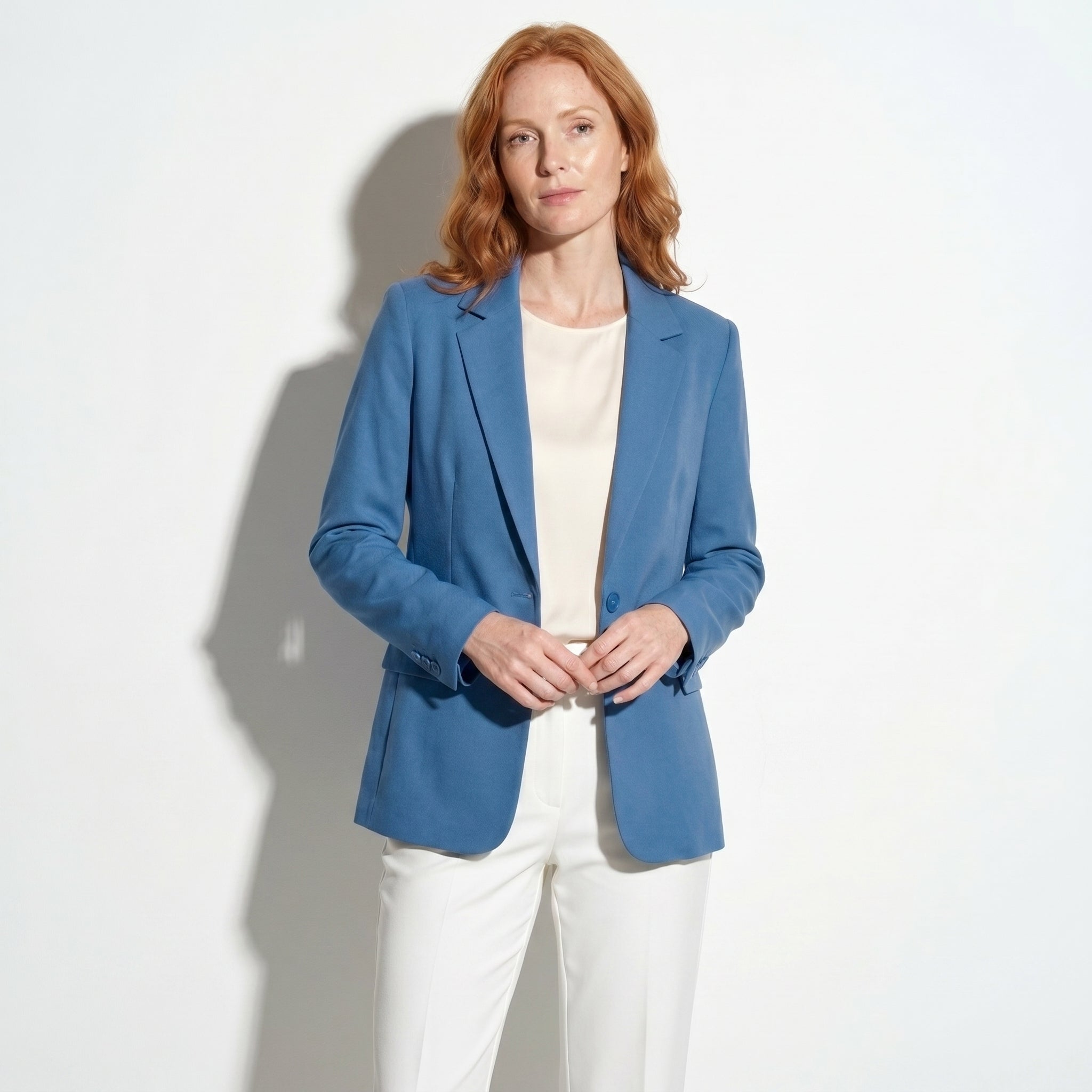 Mia - Women's Single Button Formal Blazer - Blazer - Blue - Taylor & Bennett
