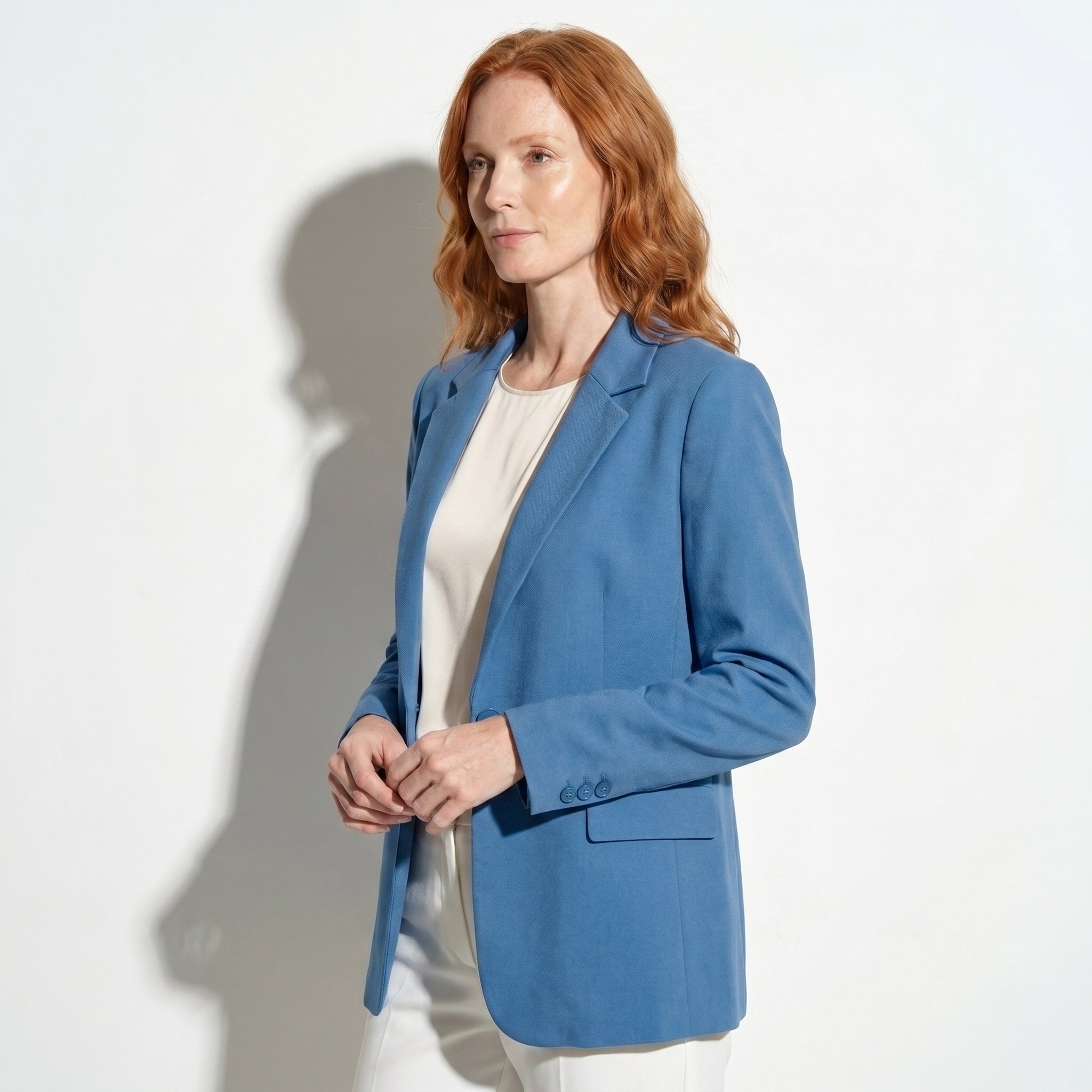 Mia - Women's Single Button Formal Blazer - Blazer - Blue - Taylor & Bennett