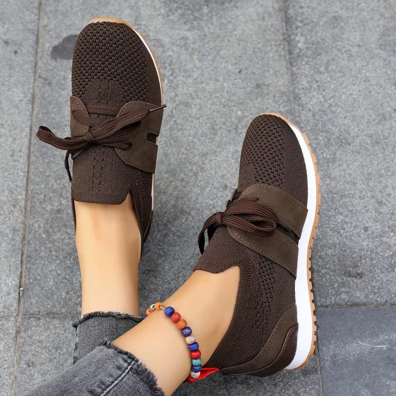 Mila - Women's Lightweight Lace - Up Trainers - Shoes - Brown - Taylor & Bennett
