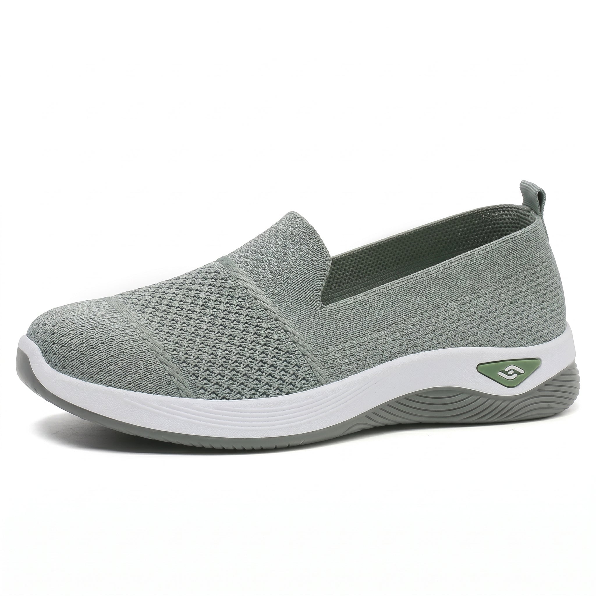 Monika - Women's Orthopaedic Cushioned Slip - On Trainers - Orthopaedic Shoes - Green - Taylor & Bennett