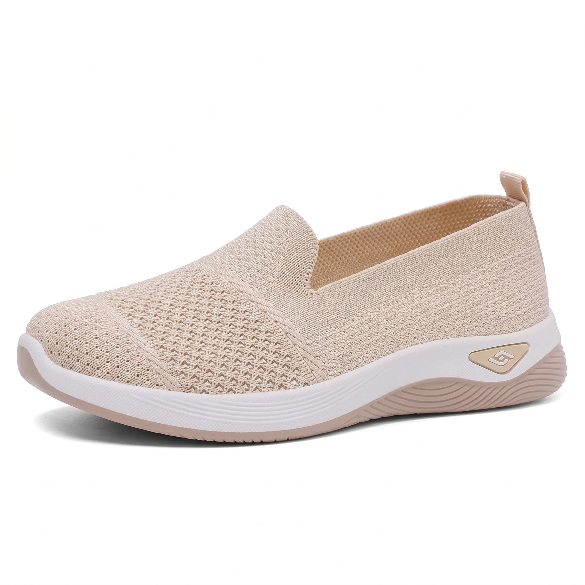 Monika - Women's Orthopaedic Cushioned Slip - On Trainers - Orthopaedic Shoes - Beige - Taylor & Bennett