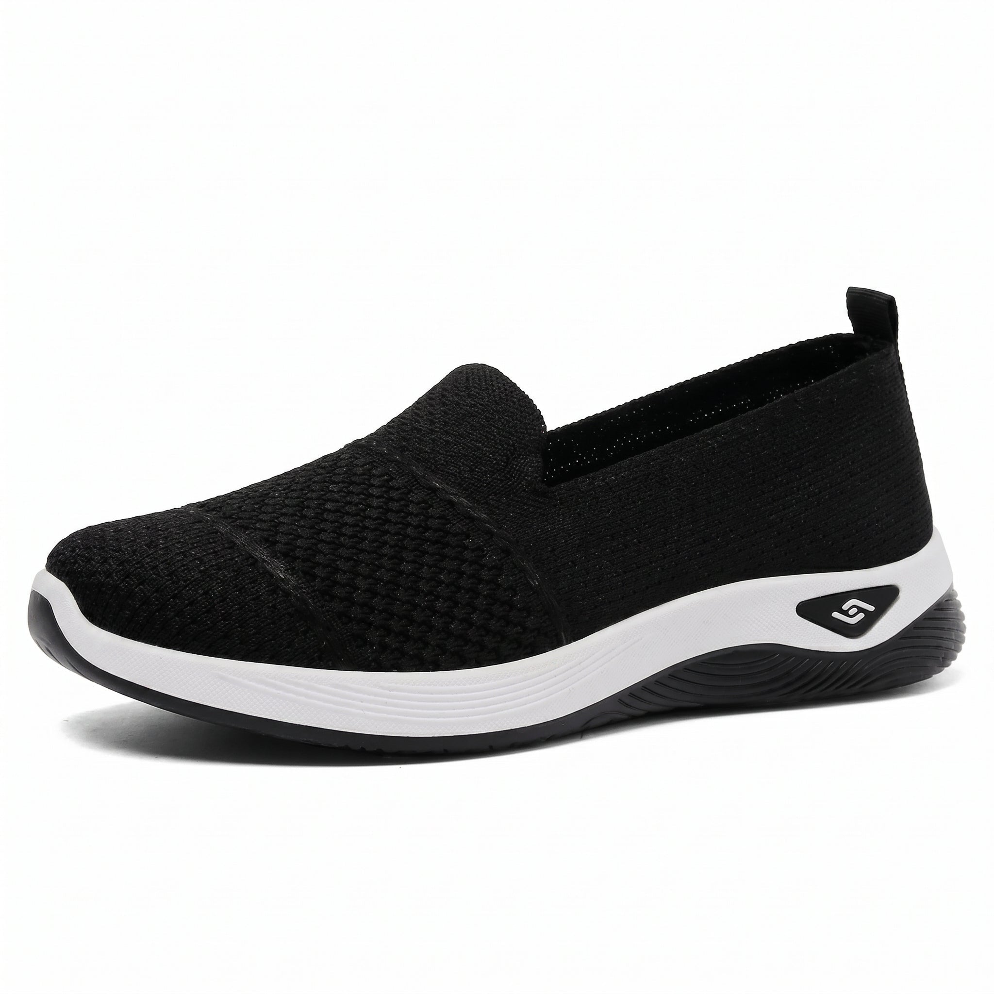 Monika - Women's Orthopaedic Cushioned Slip - On Trainers - Orthopaedic Shoes - Black - Taylor & Bennett