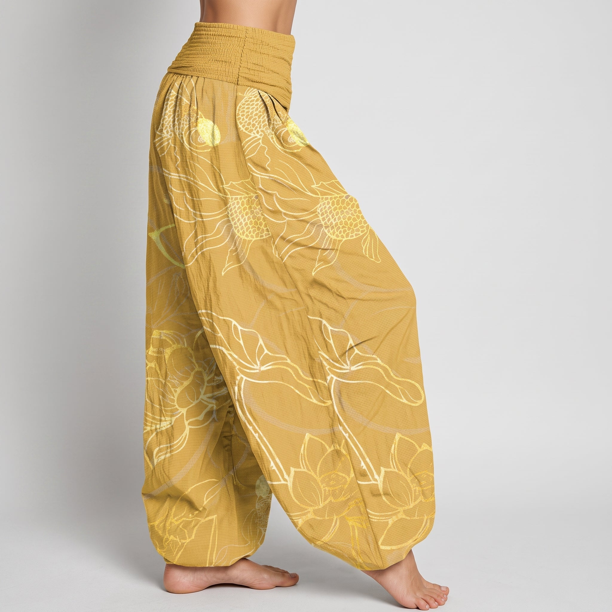 Myla - Women's Summer High-Waisted Cuffed Ankle Trousers - Pants & Trousers - Gold - Taylor & Bennett