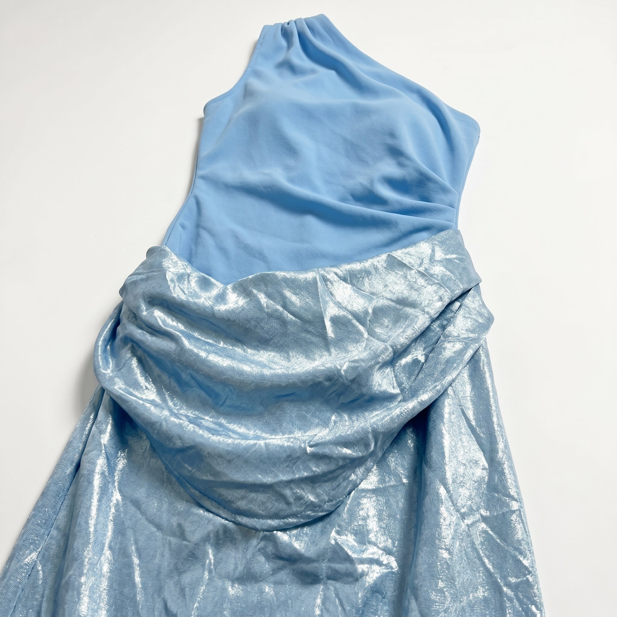 Naomi - Women's Elegant Evening One Shoulder Ruched Maxi Dress - Maxi Dresses - Blue - Taylor & Bennett