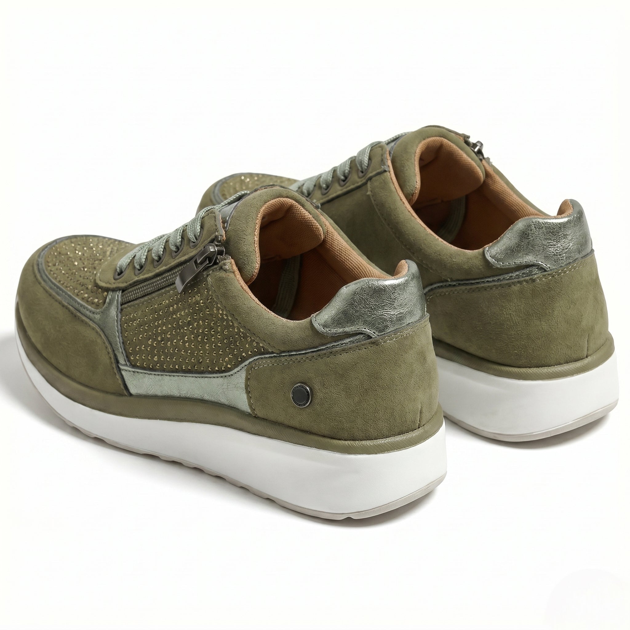 Naomi - Women's Orthopaedic Low - Top Walking Shoes - Orthopaedic Shoes - Green - Taylor & Bennett