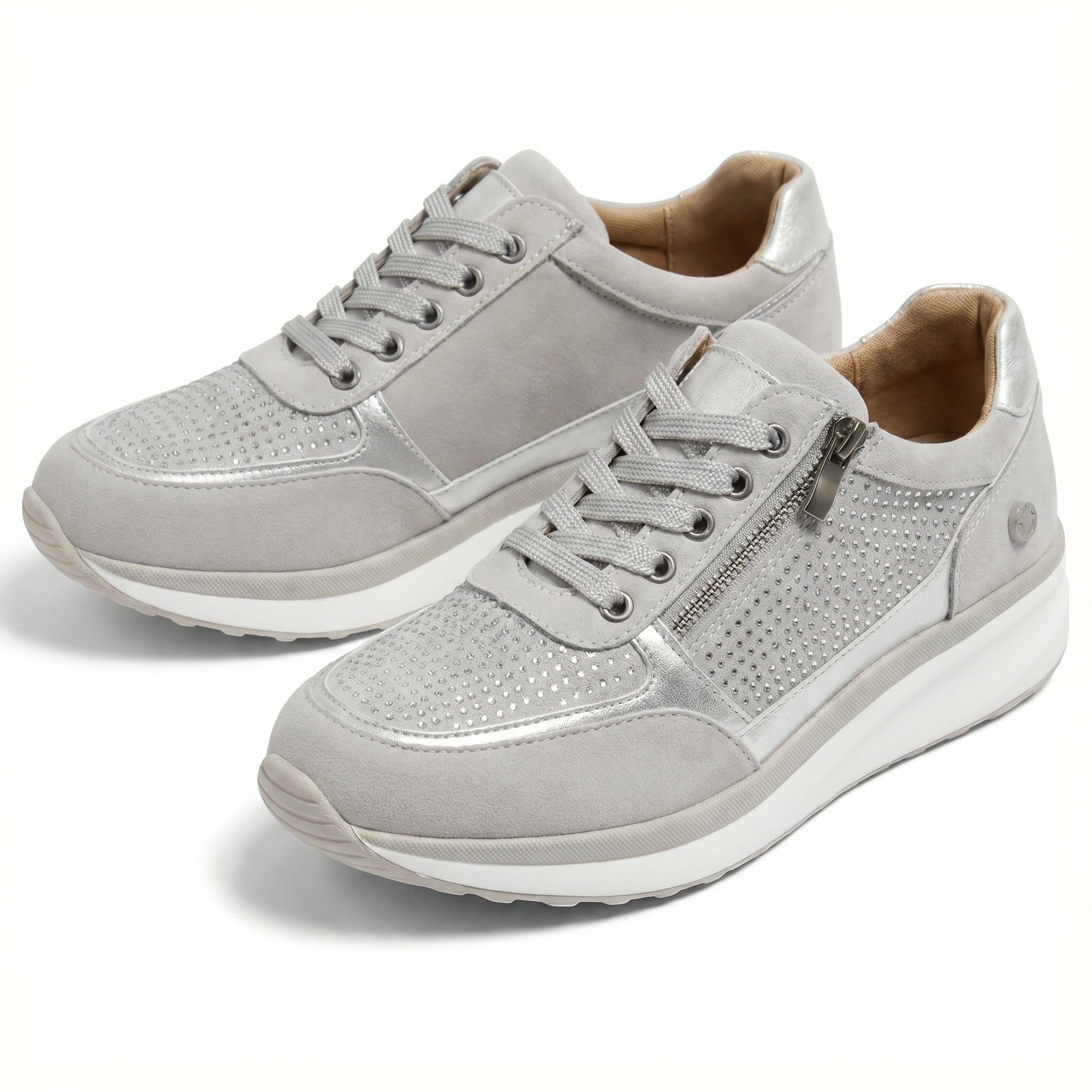Naomi - Women's Orthopaedic Low - Top Walking Shoes - Orthopaedic Shoes - Grey - Taylor & Bennett