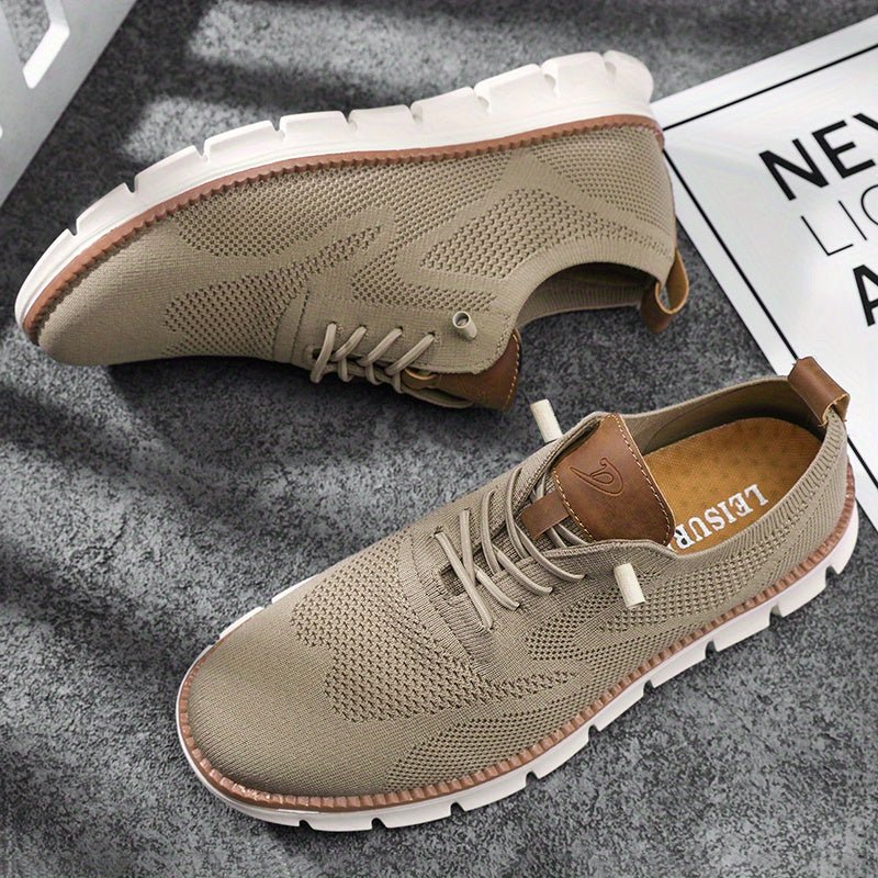 Nathan - Men's Lightweight Low - Top Trainers - Trainers - Khaki - Taylor & Bennett