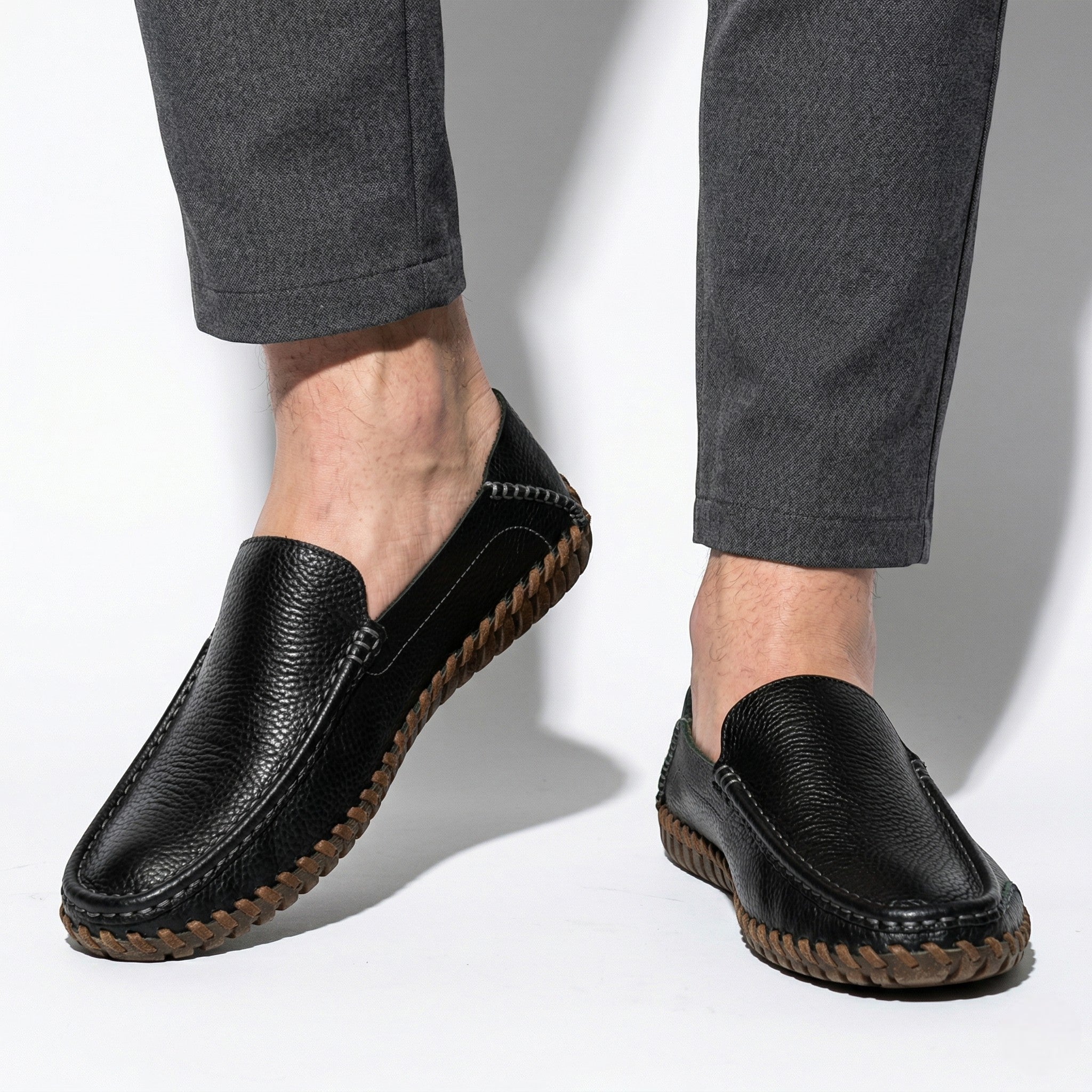 Nathan - Men's Slip - On Loafers - Loafers - Black - Taylor & Bennett