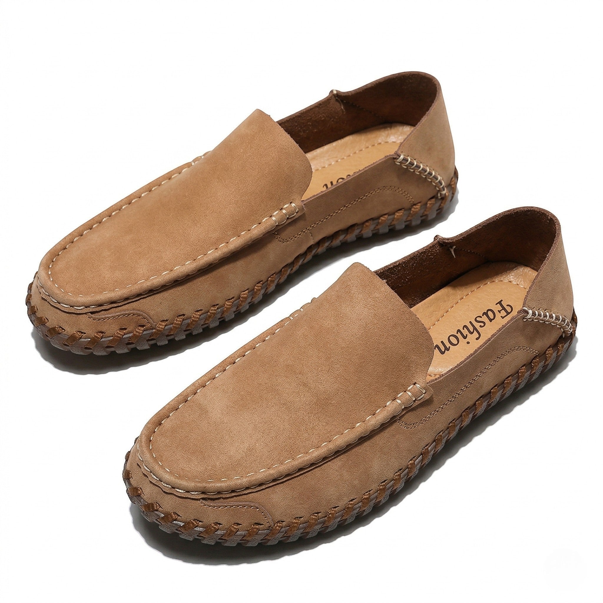 Nathan - Men's Slip - On Loafers - Loafers - Light Brown - Taylor & Bennett