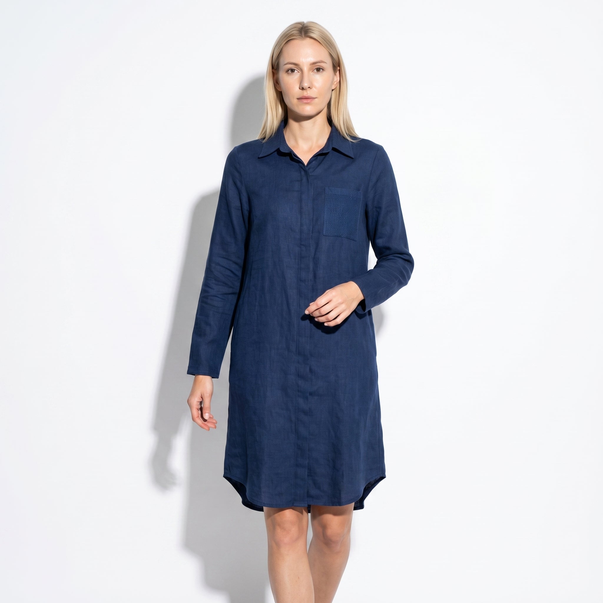 Nicole - Women's Summer Formal Midi Dress - Dress - Navy Blue - Taylor & Bennett
