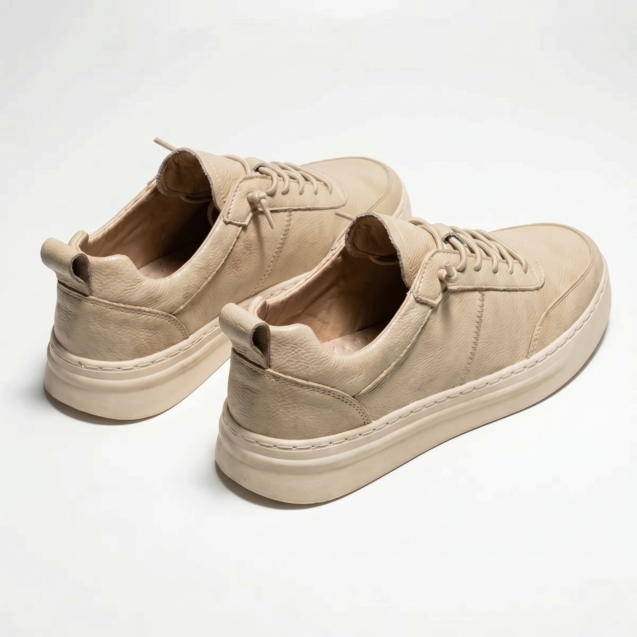 Noah - Men's Breathable Low - Top Trainers - Trainers - Beige - Taylor & Bennett