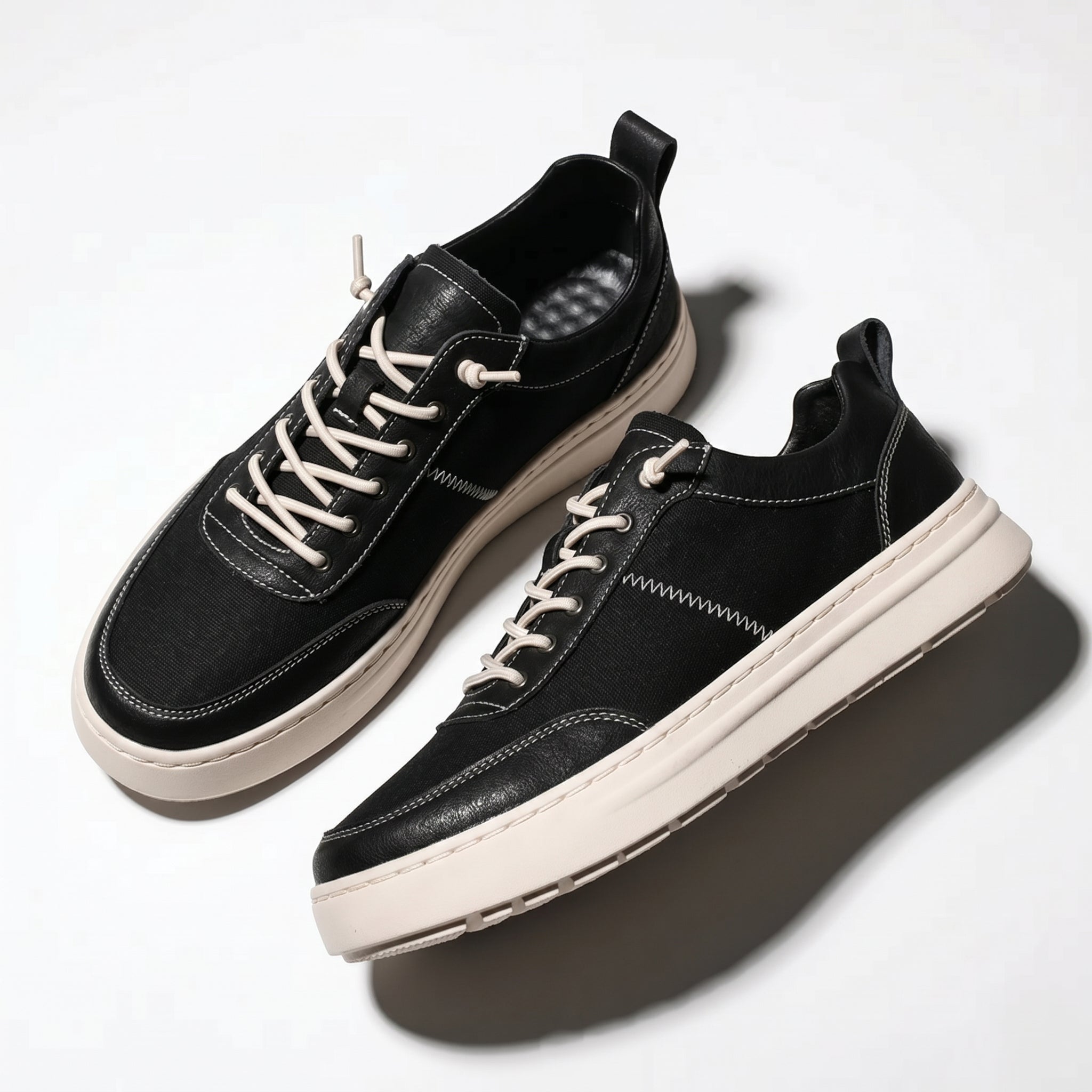 Noah - Men's Breathable Low - Top Trainers - Trainers - Black - Taylor & Bennett
