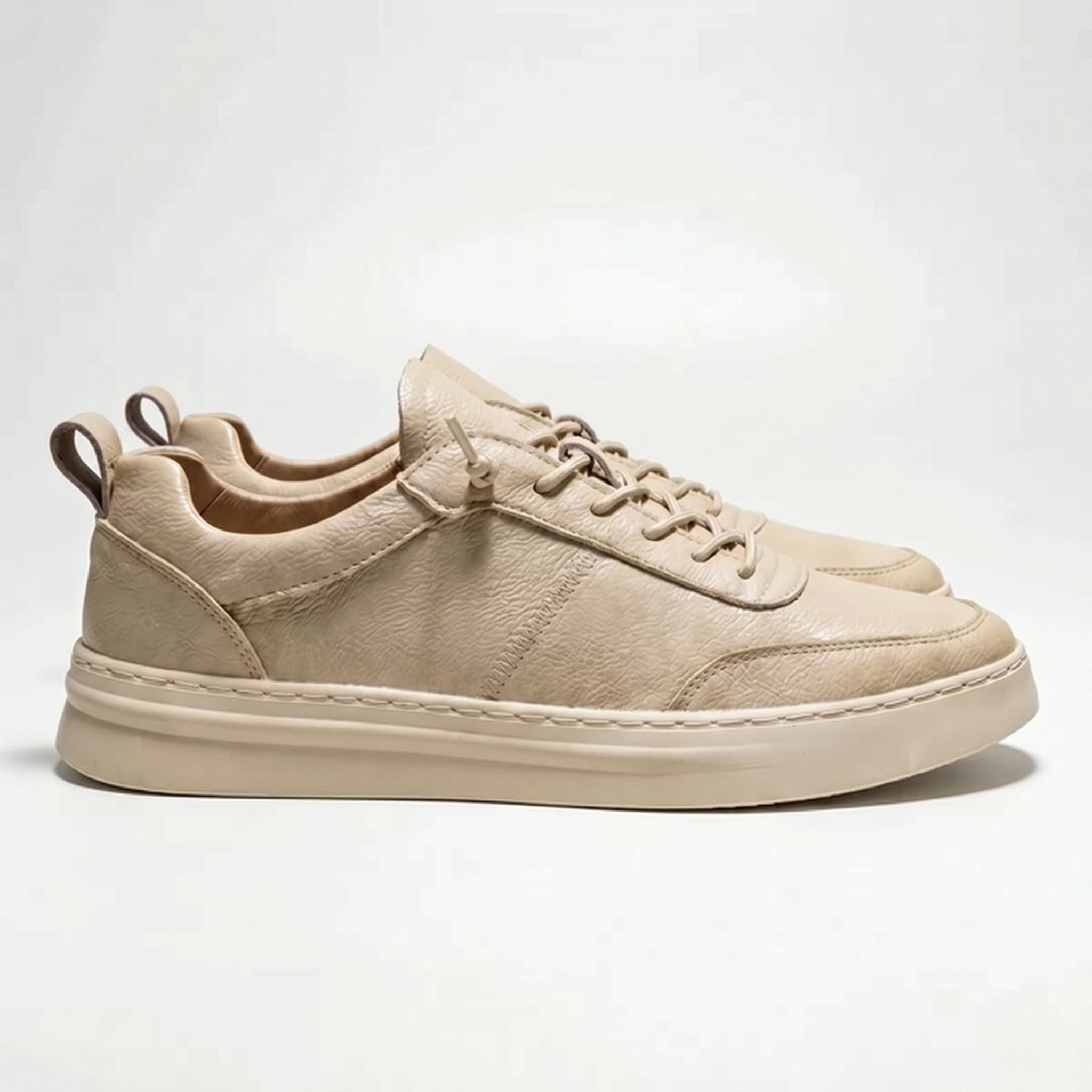 Noah - Men's Breathable Low - Top Trainers - Trainers - Beige - Taylor & Bennett
