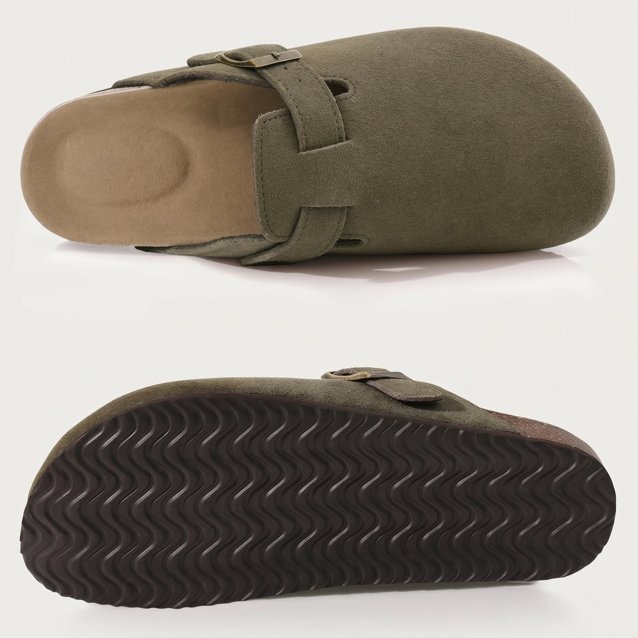 Nora - Women's Clogs with Buckle Strap - Sandals - Green - Taylor & Bennett