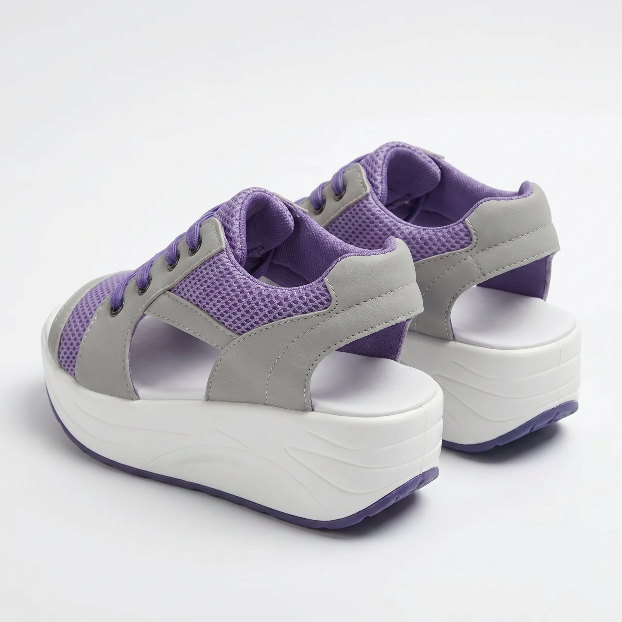 Nyla - Women's Open Toe Platform Sandals - Sandal - Purple - Taylor & Bennett