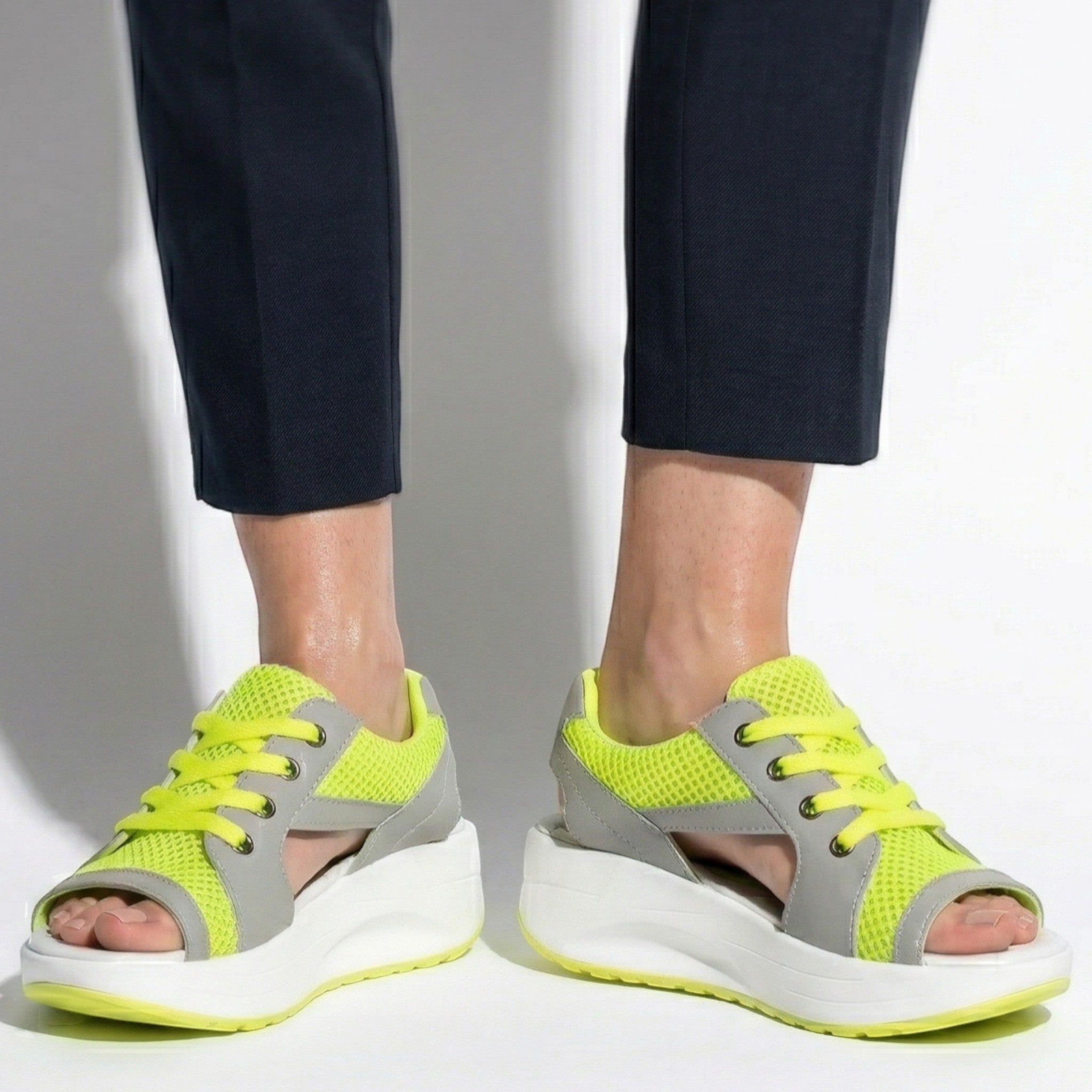 Nyla - Women's Open Toe Platform Sandals - Sandal - Green - Taylor & Bennett