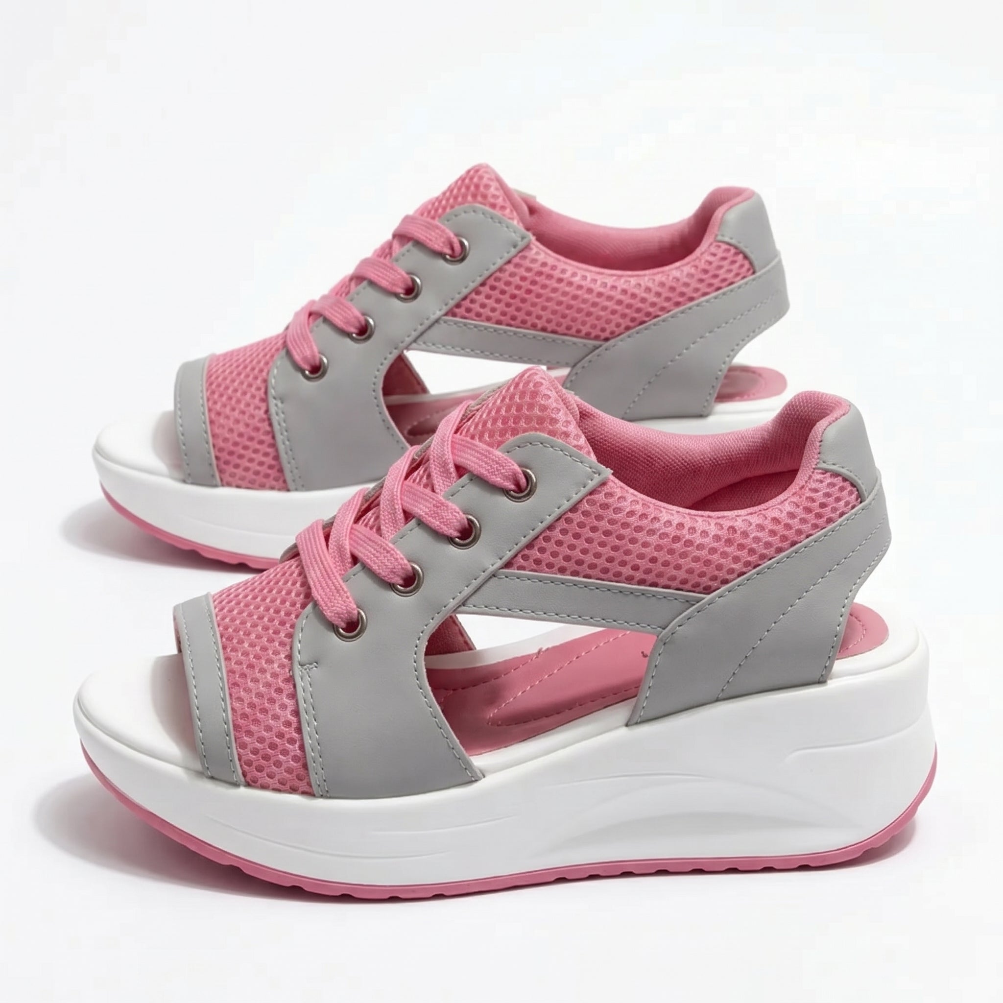 Nyla - Women's Open Toe Platform Sandals - Sandal - Pink - Taylor & Bennett