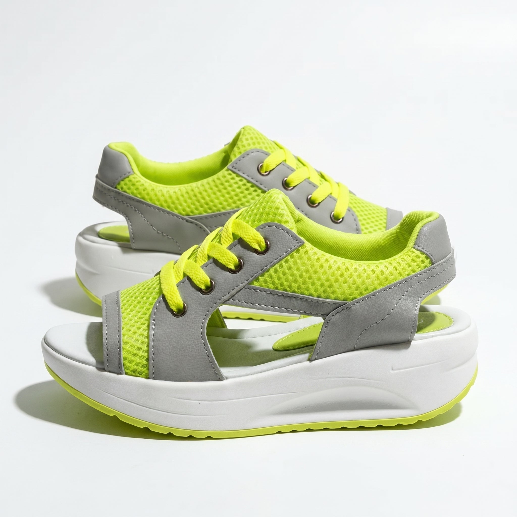 Nyla - Women's Open Toe Platform Sandals - Sandal - Green - Taylor & Bennett