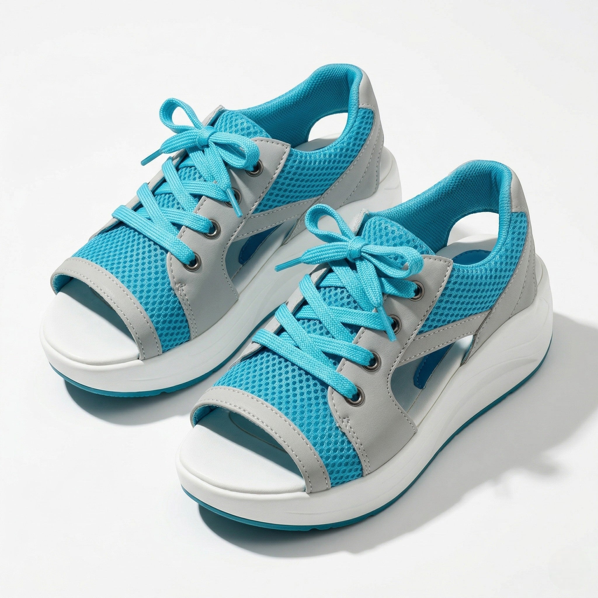 Nyla - Women's Open Toe Platform Sandals - Sandal - Blue - Taylor & Bennett