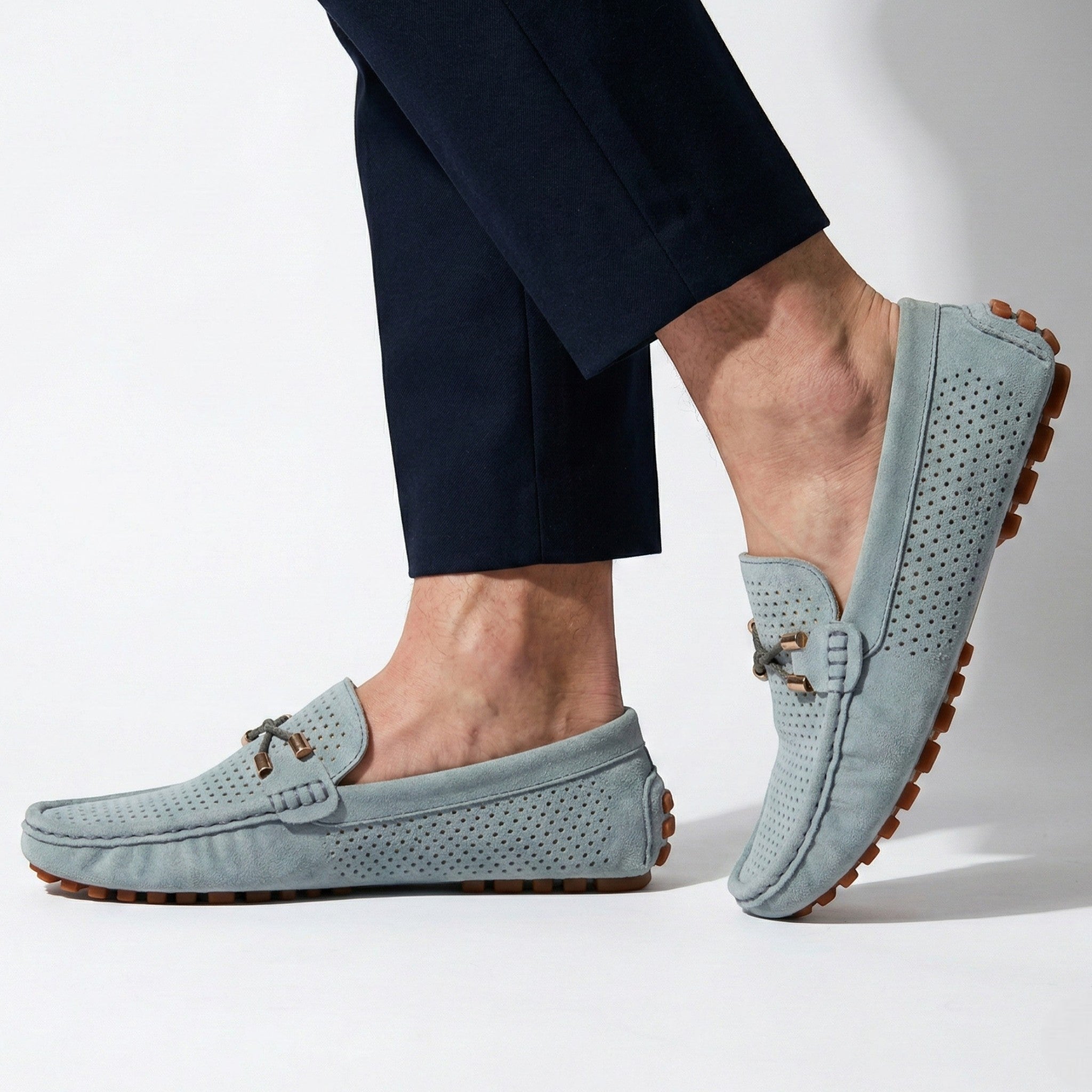 Oliver - Men's Breathable Slip - On Loafer Shoes - Loafers - Grey - Taylor & Bennett