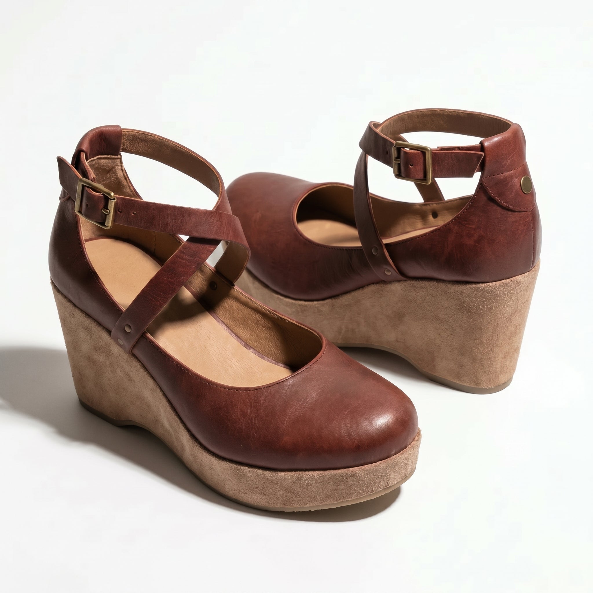 Olivia - Women's Chunky Heel Sandals - Sandal - Brown - Taylor & Bennett