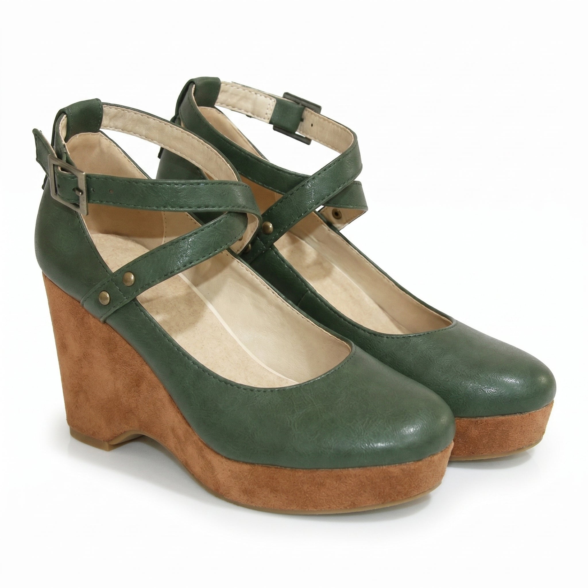 Olivia - Women's Chunky Heel Sandals - Sandal - Green - Taylor & Bennett
