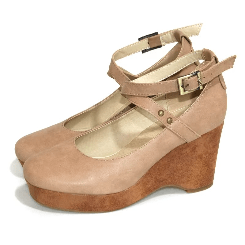 Olivia - Women's Chunky Mary Jane Heels - Sandal - Khaki - Taylor & Bennett
