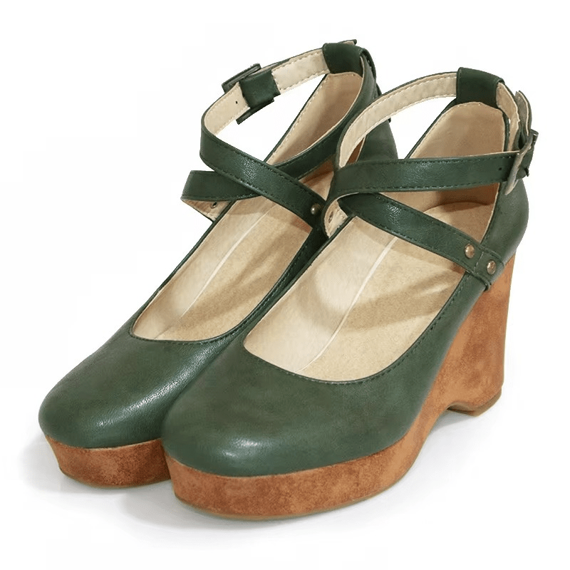 Olivia - Women's Chunky Mary Jane Heels - Sandal - Green - Taylor & Bennett